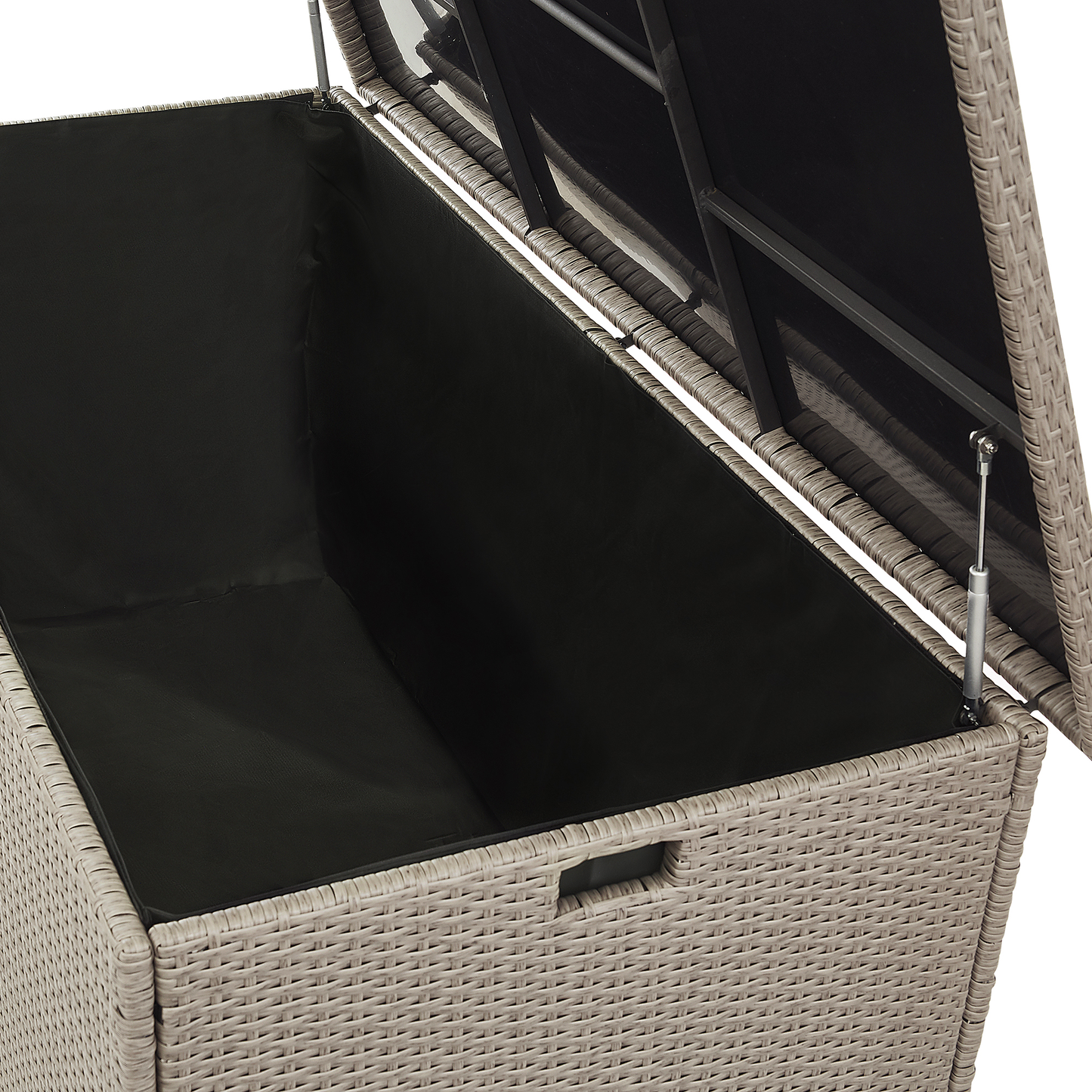 Aufbewahrungsbox MODENA Polyrattan 155 cm 75 cm Taupe