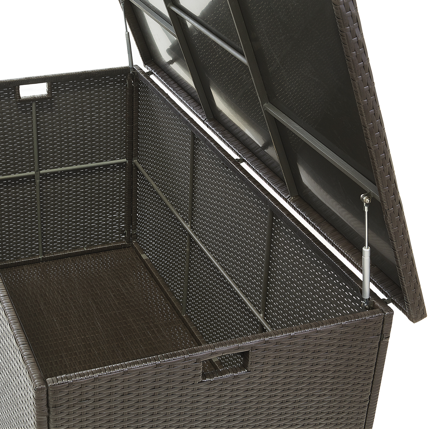 Aufbewahrungsbox MODENA Polyrattan 155 cm 75 cm Braun
