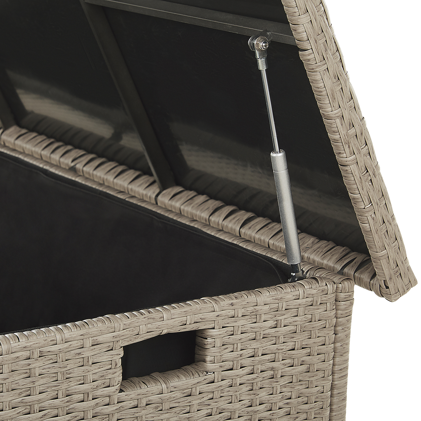 Aufbewahrungsbox MODENA Polyrattan 126 cm 46 cm Taupe