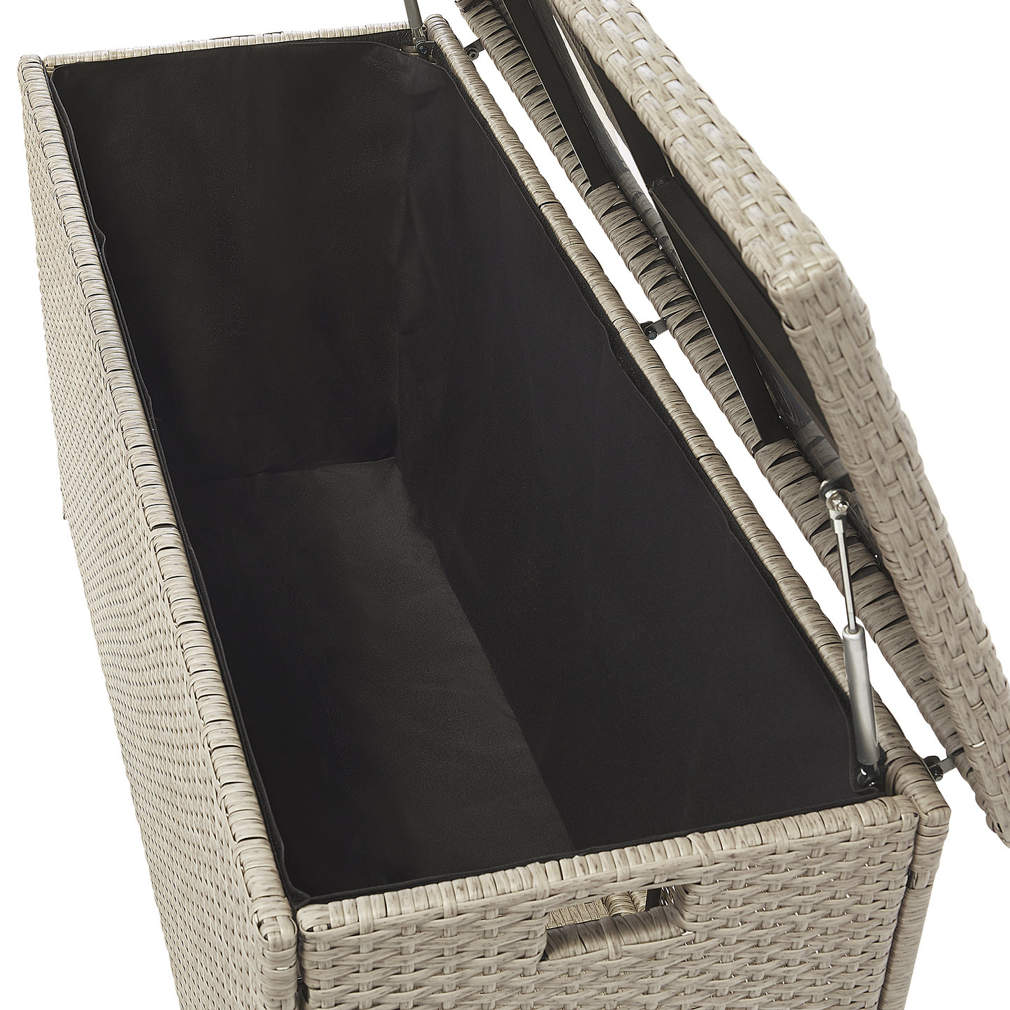 Aufbewahrungsbox MODENA Polyrattan 126 cm 46 cm Taupe