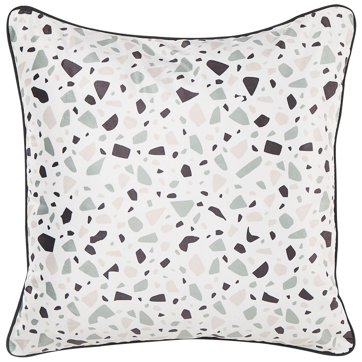 Dekokissen 2er Set LAVENDER Samtstoff 45 x 45 cm Weiss Terrazzo Optik