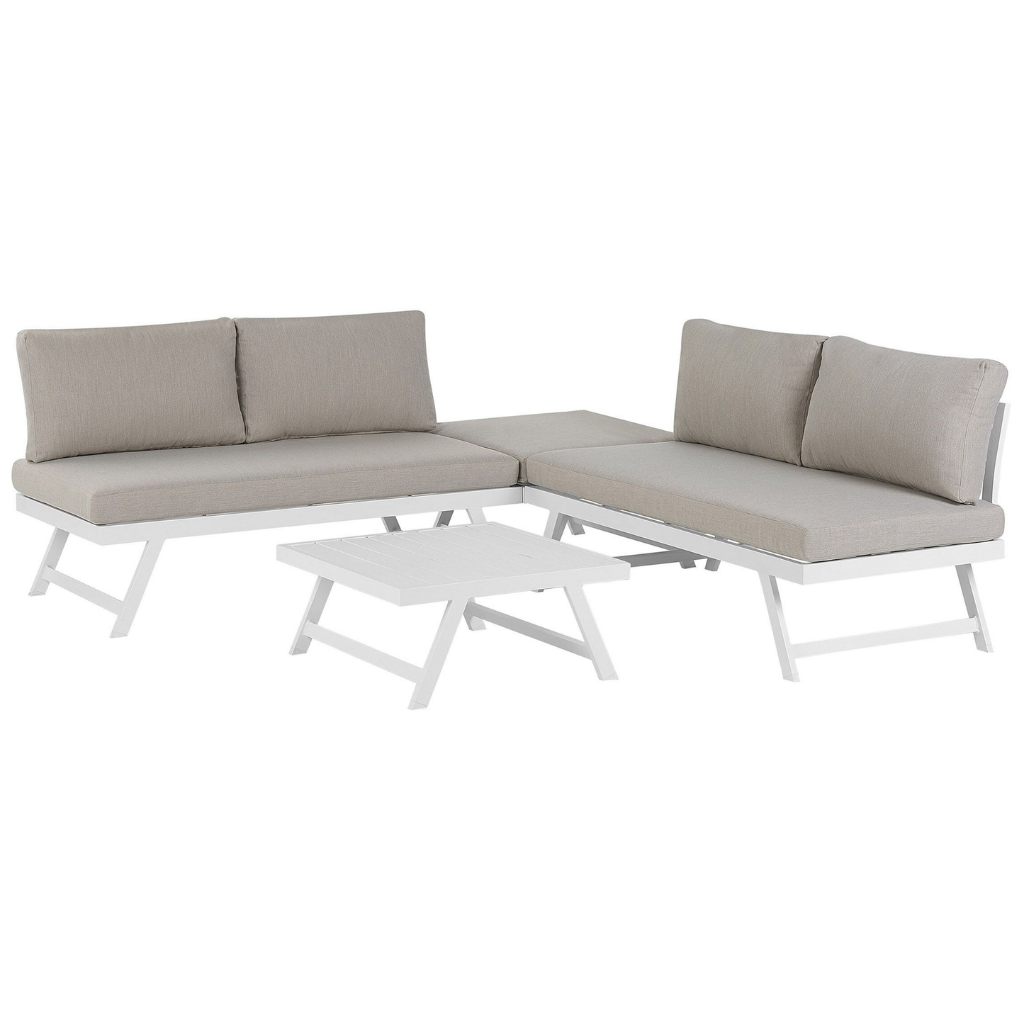Garten Ecksofa mit Tisch 5-Sitzer COCCORINO Metall Taupe