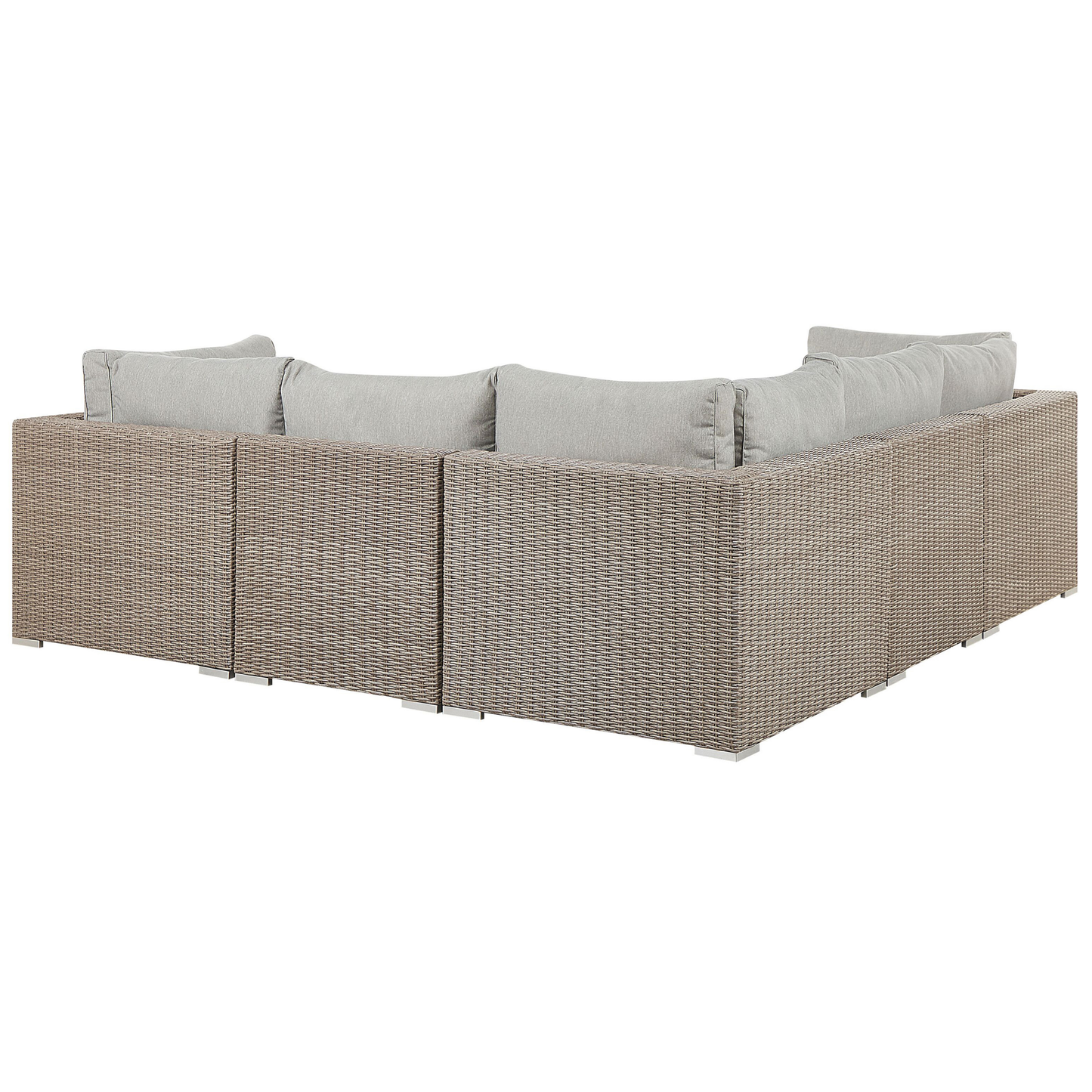 Lounge Set mit Tisch 6-Sitzer CONTARE linksseitig modular Polyrattan Taupe