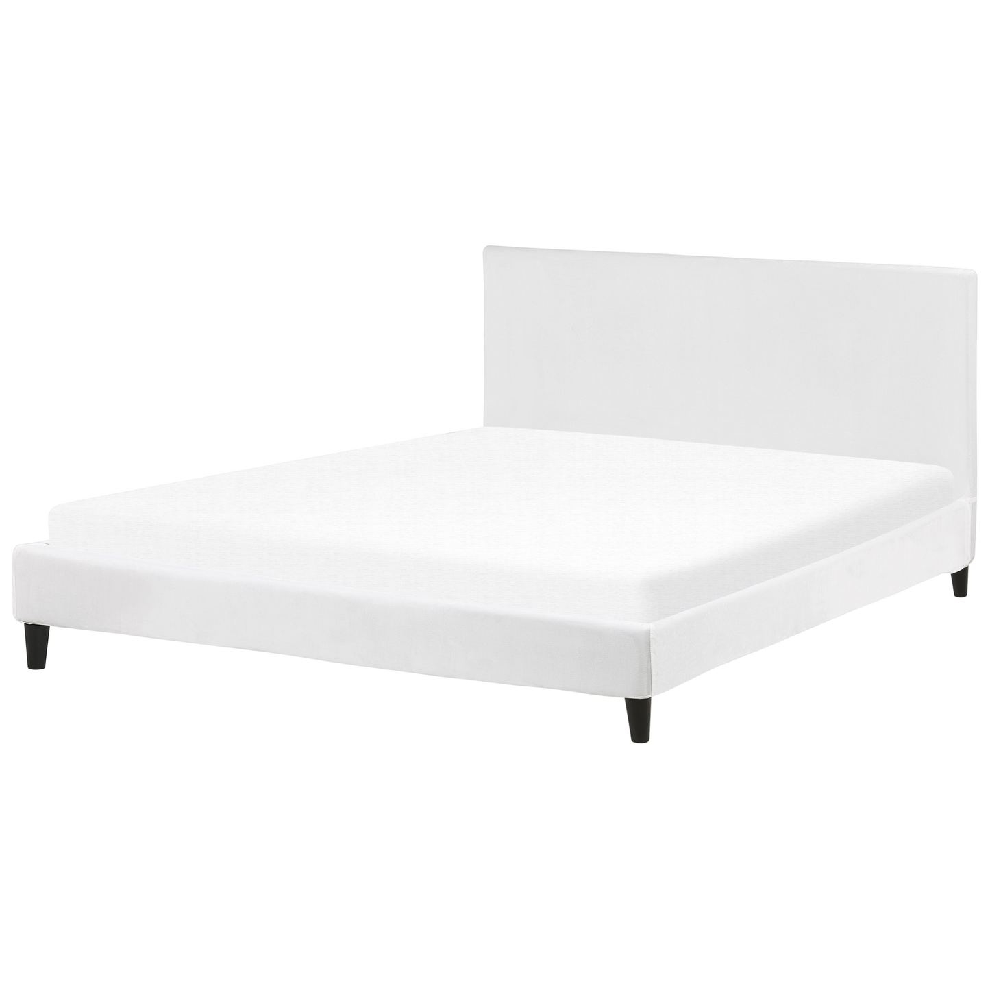 Bettrahmenbezug Samtstoff FITOU 180 x 200 cm Weiss