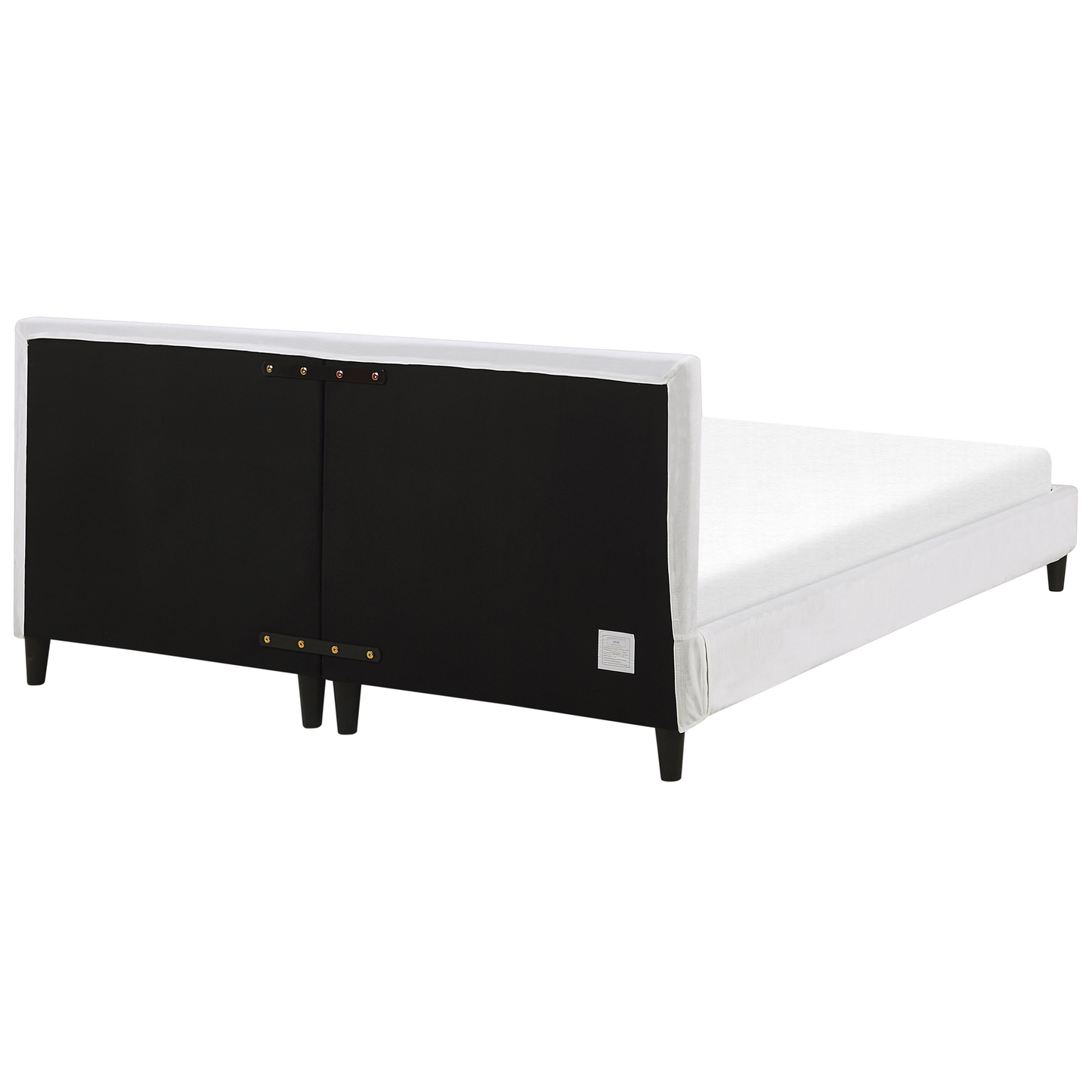 Bettrahmenbezug Samtstoff FITOU 180 x 200 cm Weiss