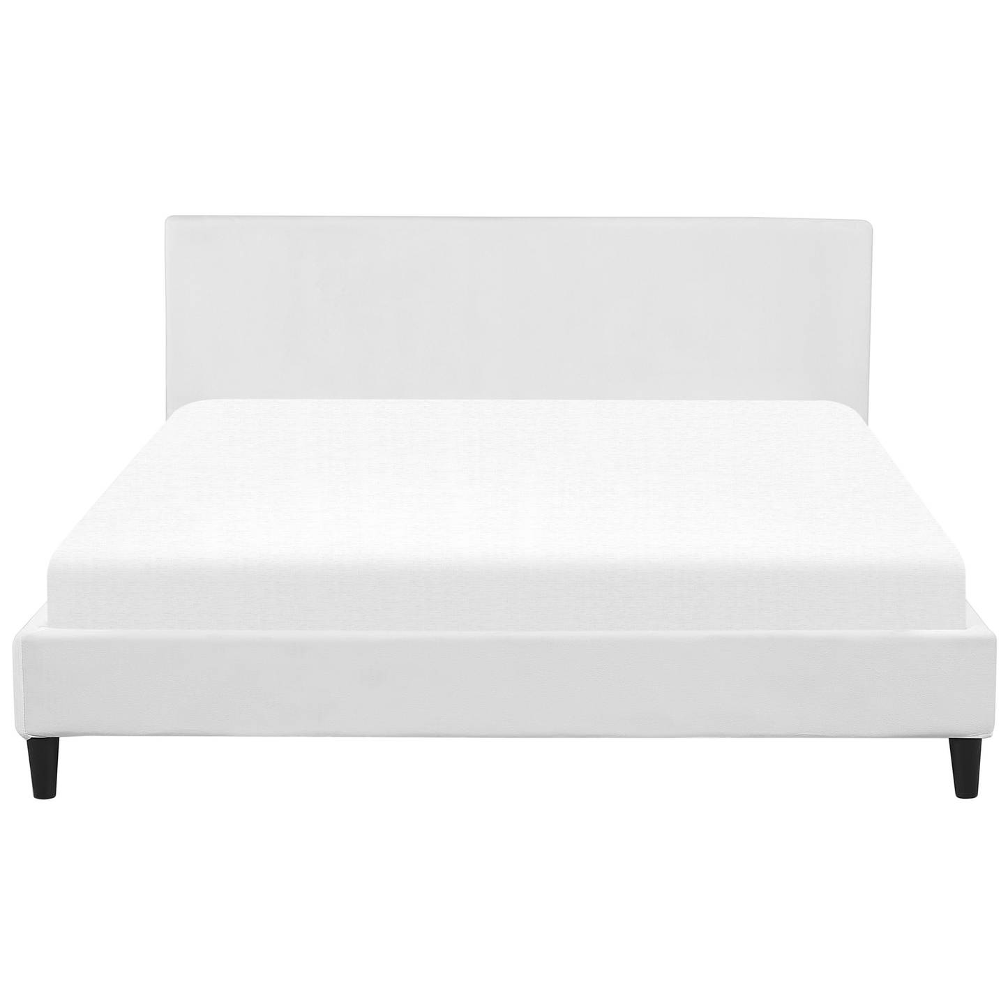 Bettrahmenbezug Samtstoff FITOU 180 x 200 cm Weiss