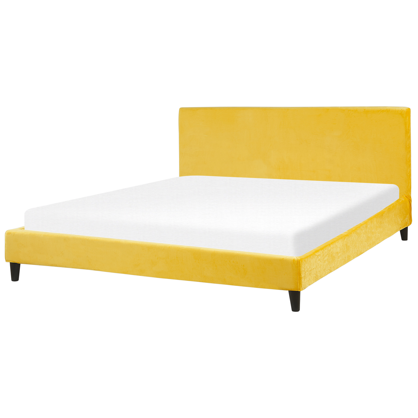 Bettrahmenbezug Samtstoff FITOU 180 x 200 cm Gelb
