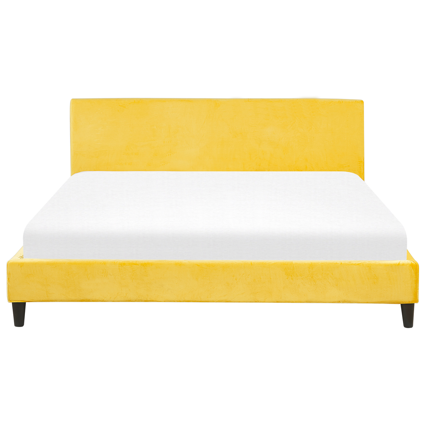 Bettrahmenbezug Samtstoff FITOU 180 x 200 cm Gelb