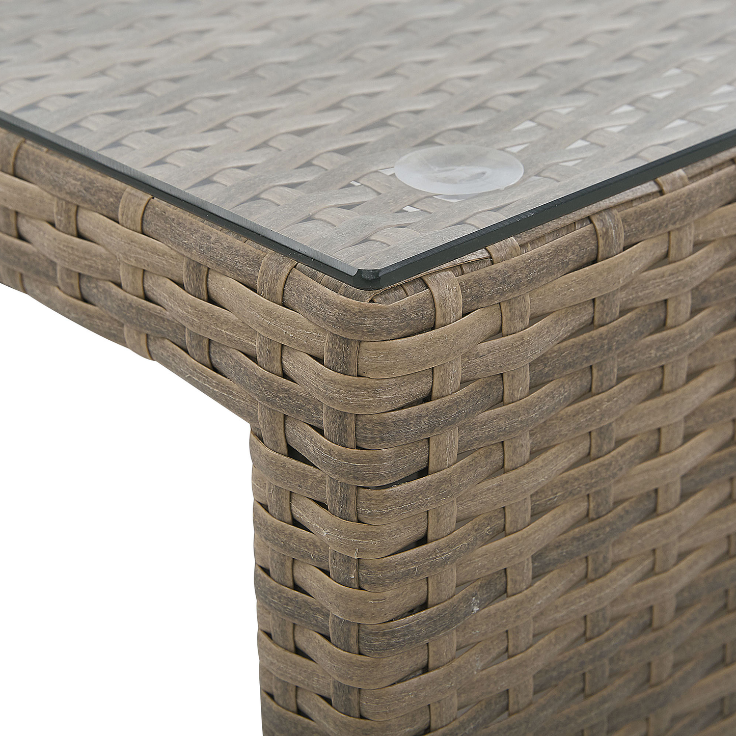 Lounge Set mit Tisch und Ottomane 5-Sitzer BELLUNO Polyrattan Weiss