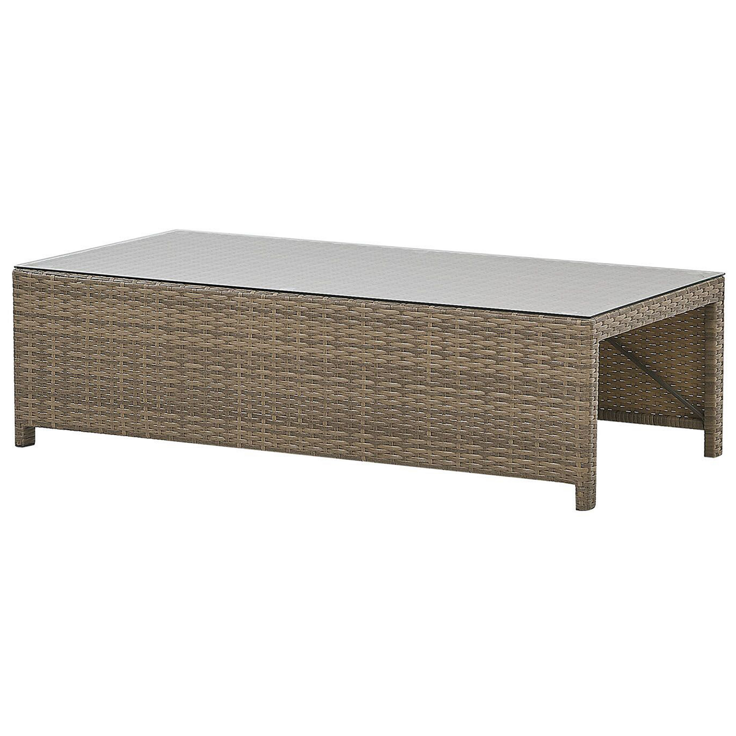 Lounge Set mit Tisch 5-Sitzer BELLUNO Polyrattan Braun