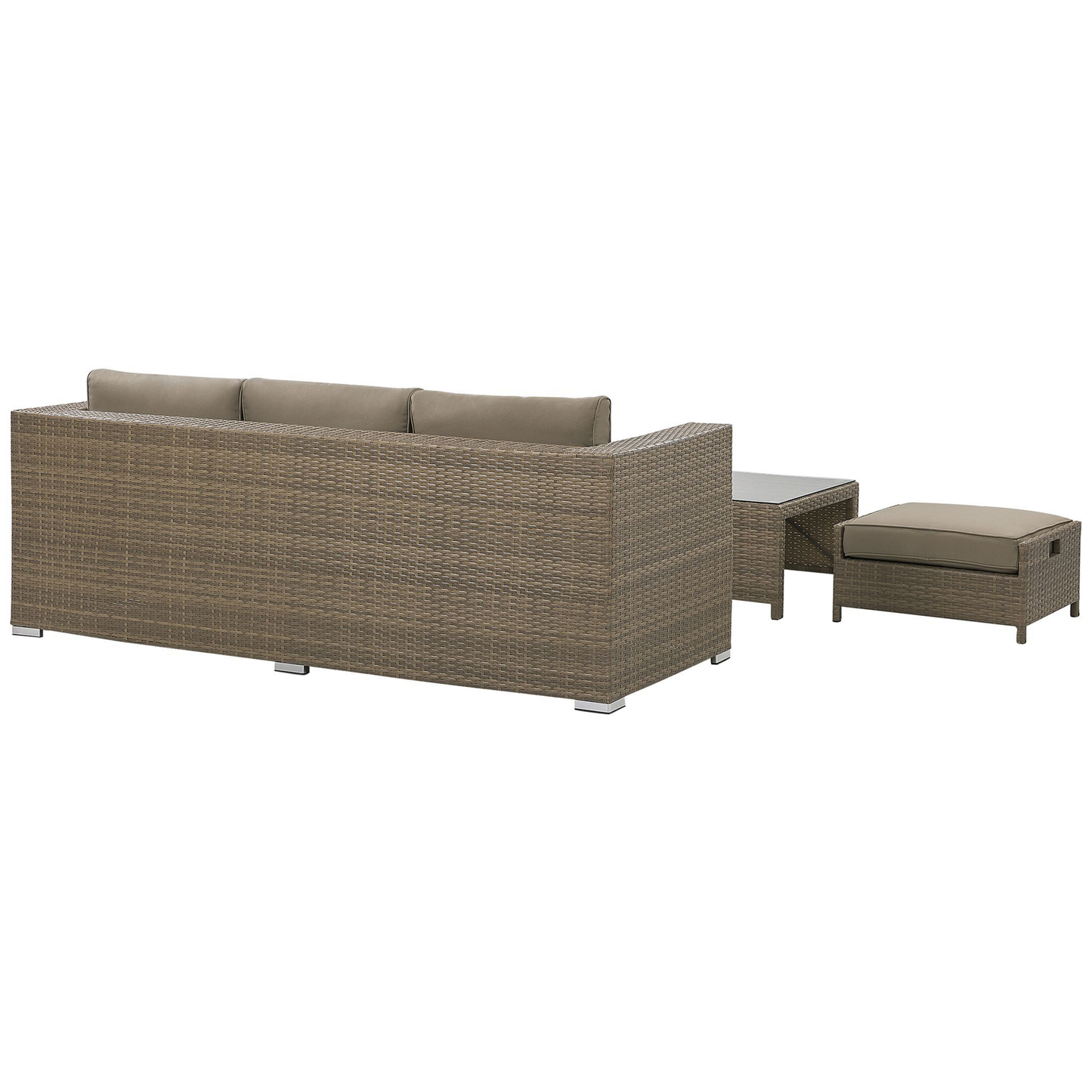 Lounge Set mit Tisch 5-Sitzer BELLUNO Polyrattan Braun