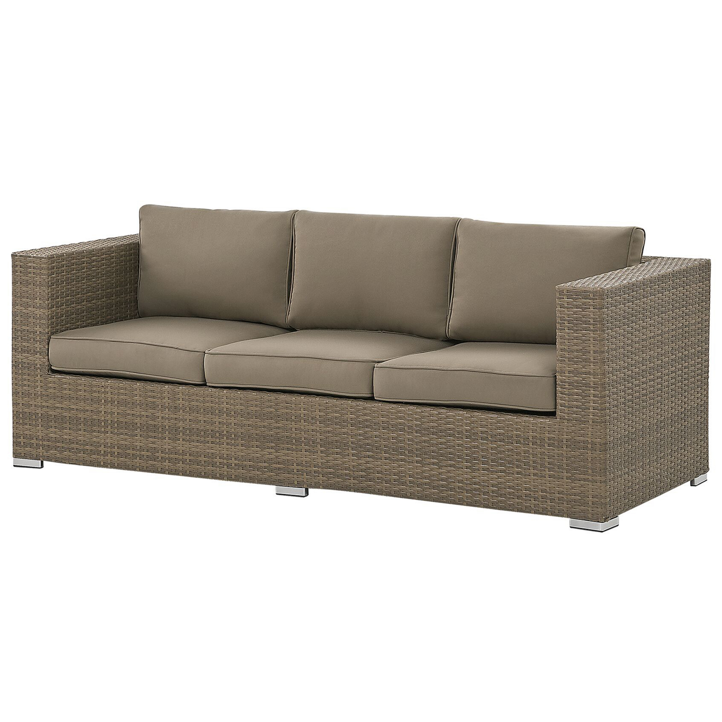 Lounge Set mit Tisch 5-Sitzer BELLUNO Polyrattan Braun