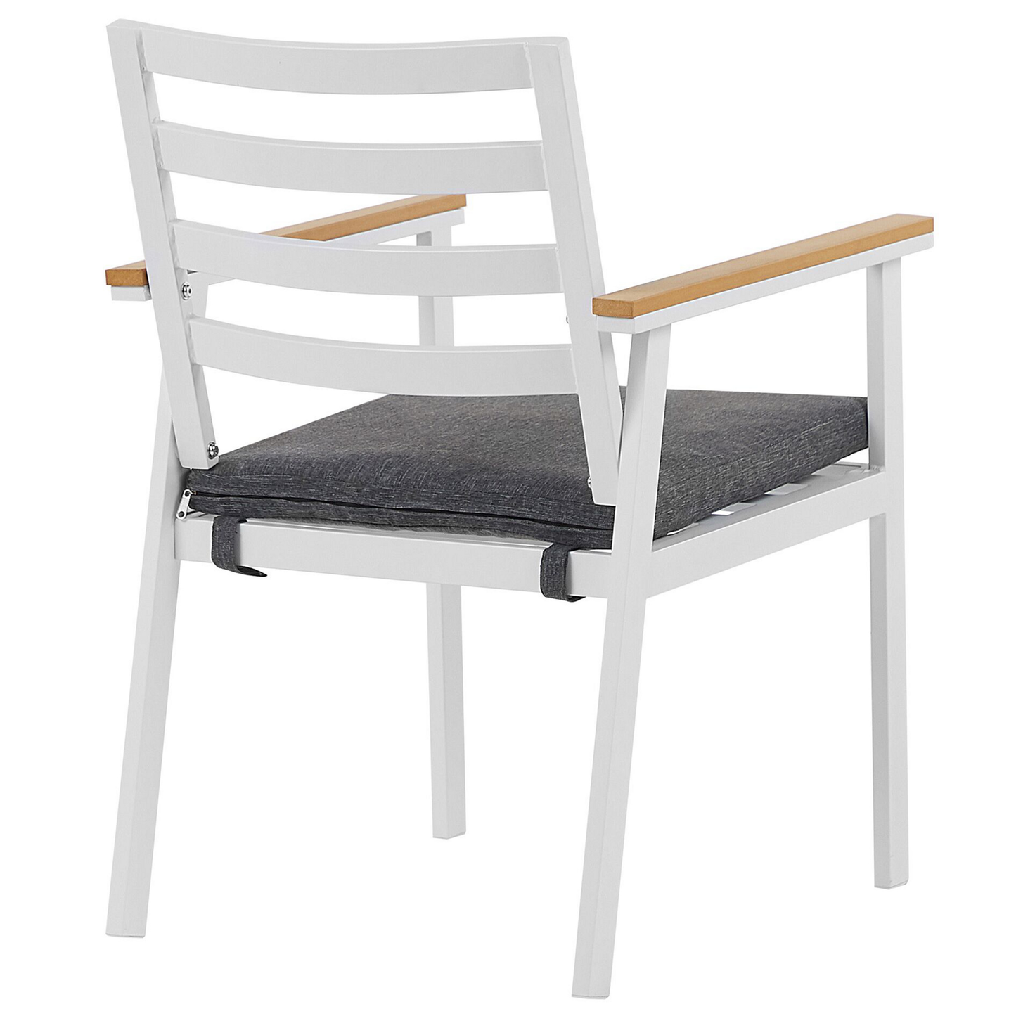 Set mit 4 Stühlen und Sitzkissen CAVOLI Metall Grau