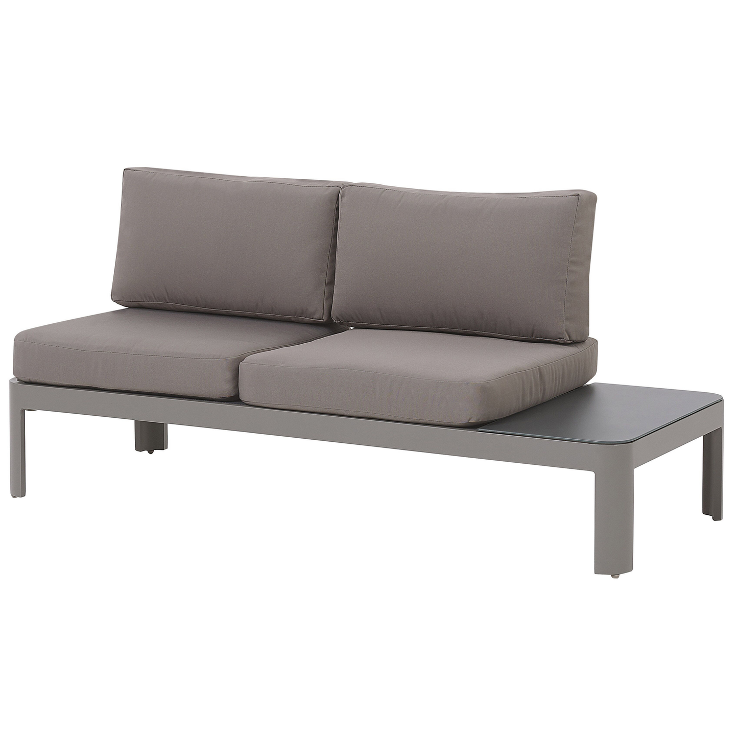 Garten Ecksofa mit Ottomane 5-Sitzer FERENTINO modular Metall Grau