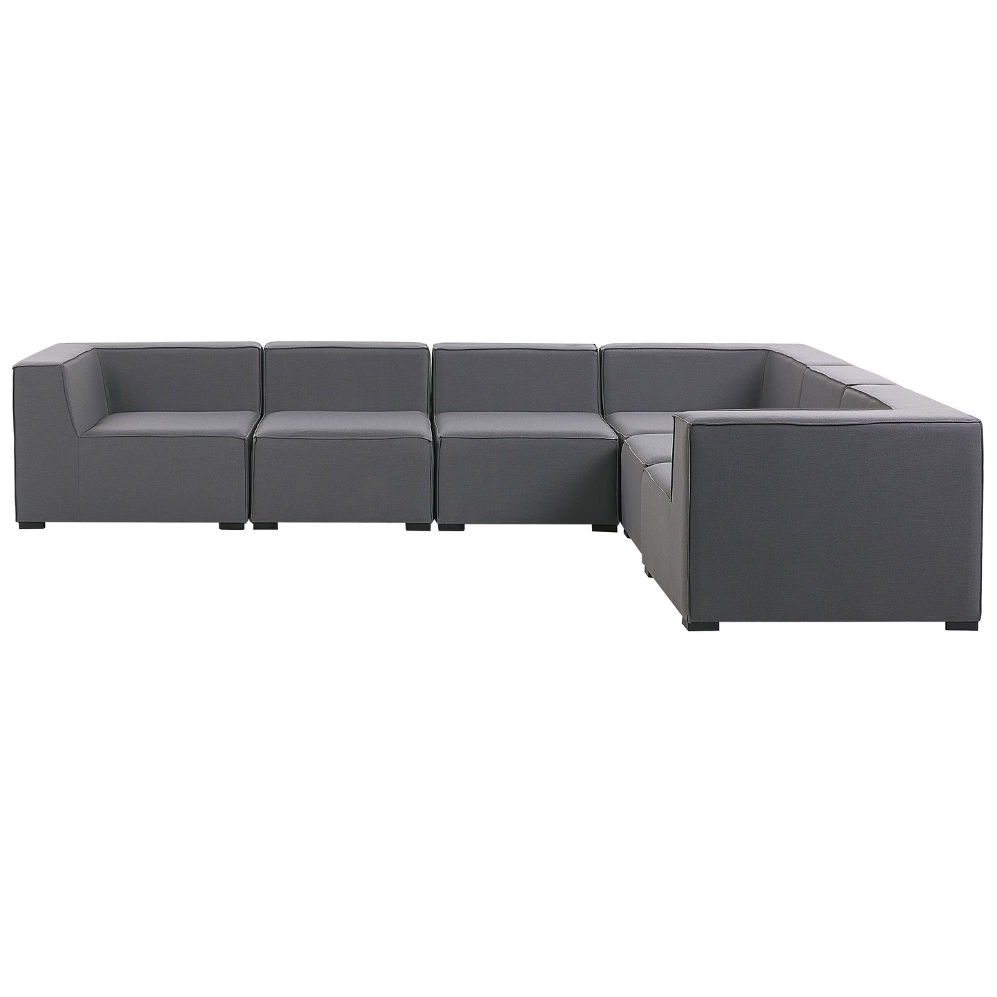 Garten Ecksofa mit Ottomane 7-Sitzer AREZZO linksseitig modular Grau