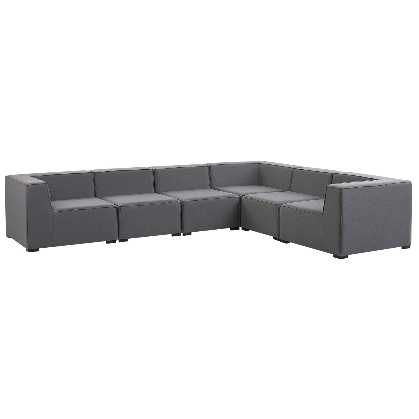 Garten Ecksofa mit Ottomane 7-Sitzer AREZZO linksseitig modular Grau