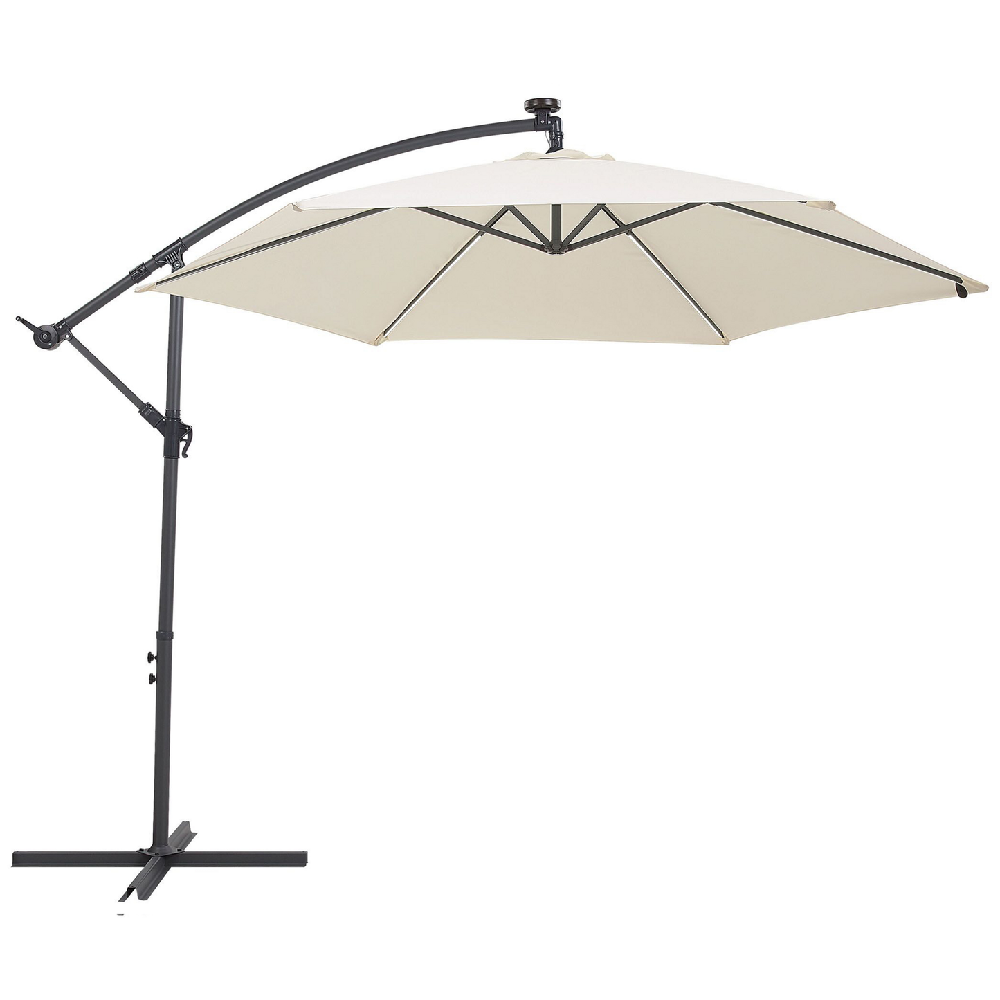 Sonnenschirm LED Solar Beleuchtung ⌀ 285 cm beige CORVAL