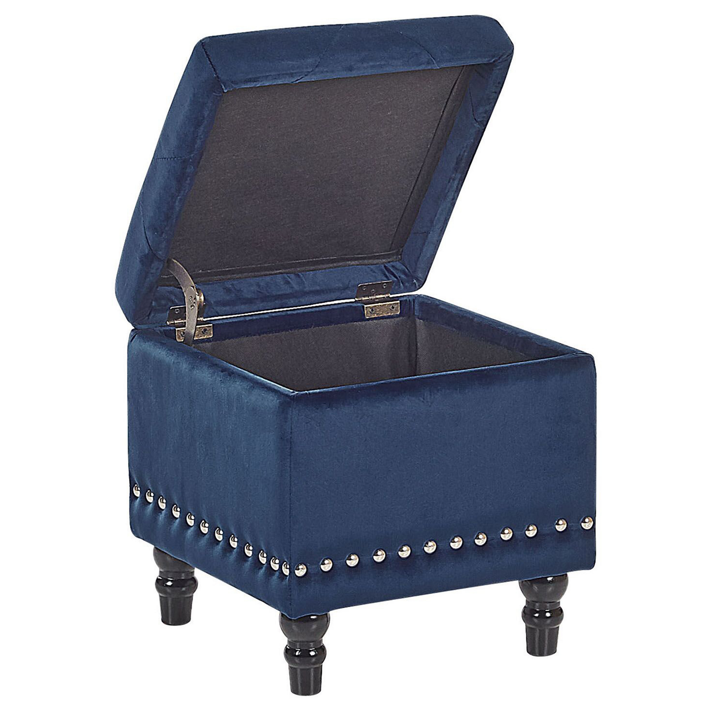 Hocker mit Stauraum Samtstoff dunkelblau LORETTO