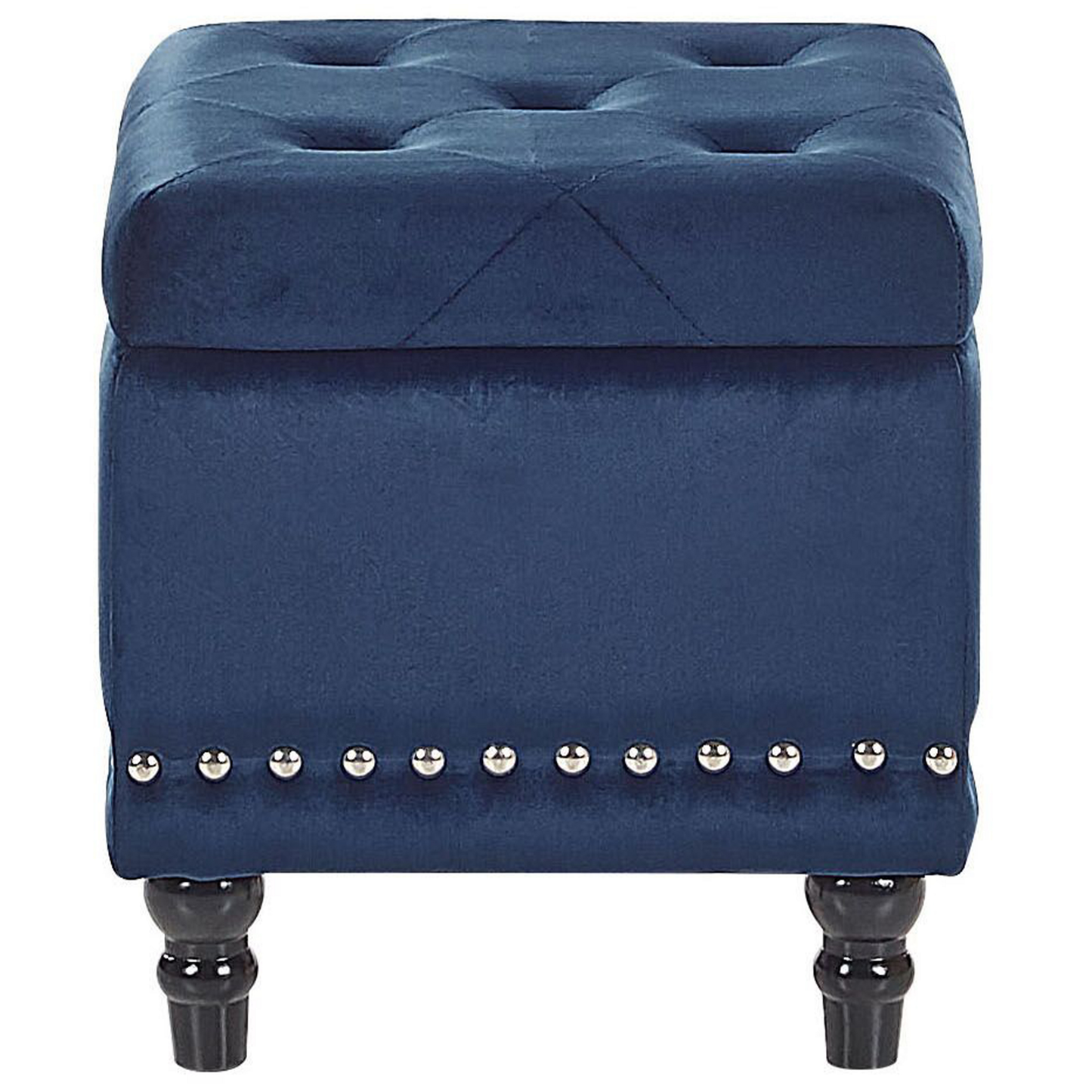 Hocker mit Stauraum Samtstoff dunkelblau LORETTO