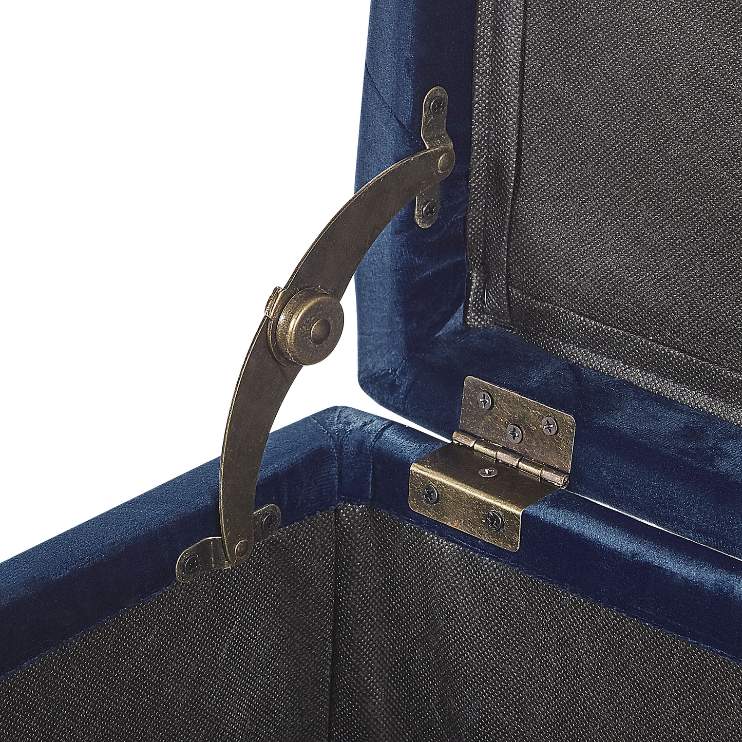 Hocker mit Stauraum Samtstoff dunkelblau LORETTO