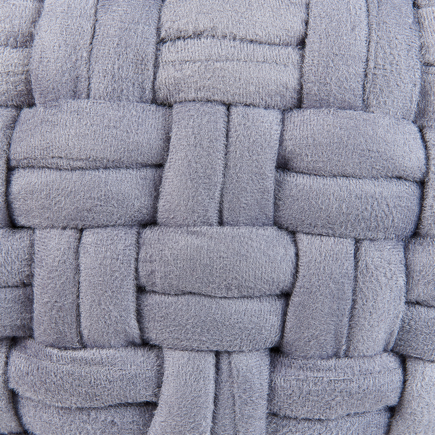 Pouf grau ⌀ 45 cm rund geflochten HOPA
