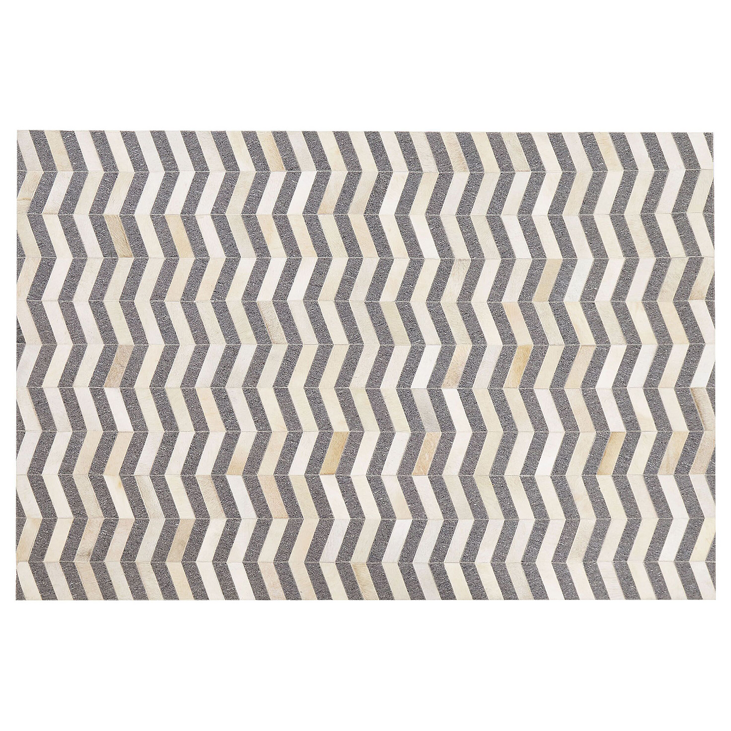 Teppich Kuhfell grau / beige 160 x 230 cm Patchwork Kurzflor BAGGOZE