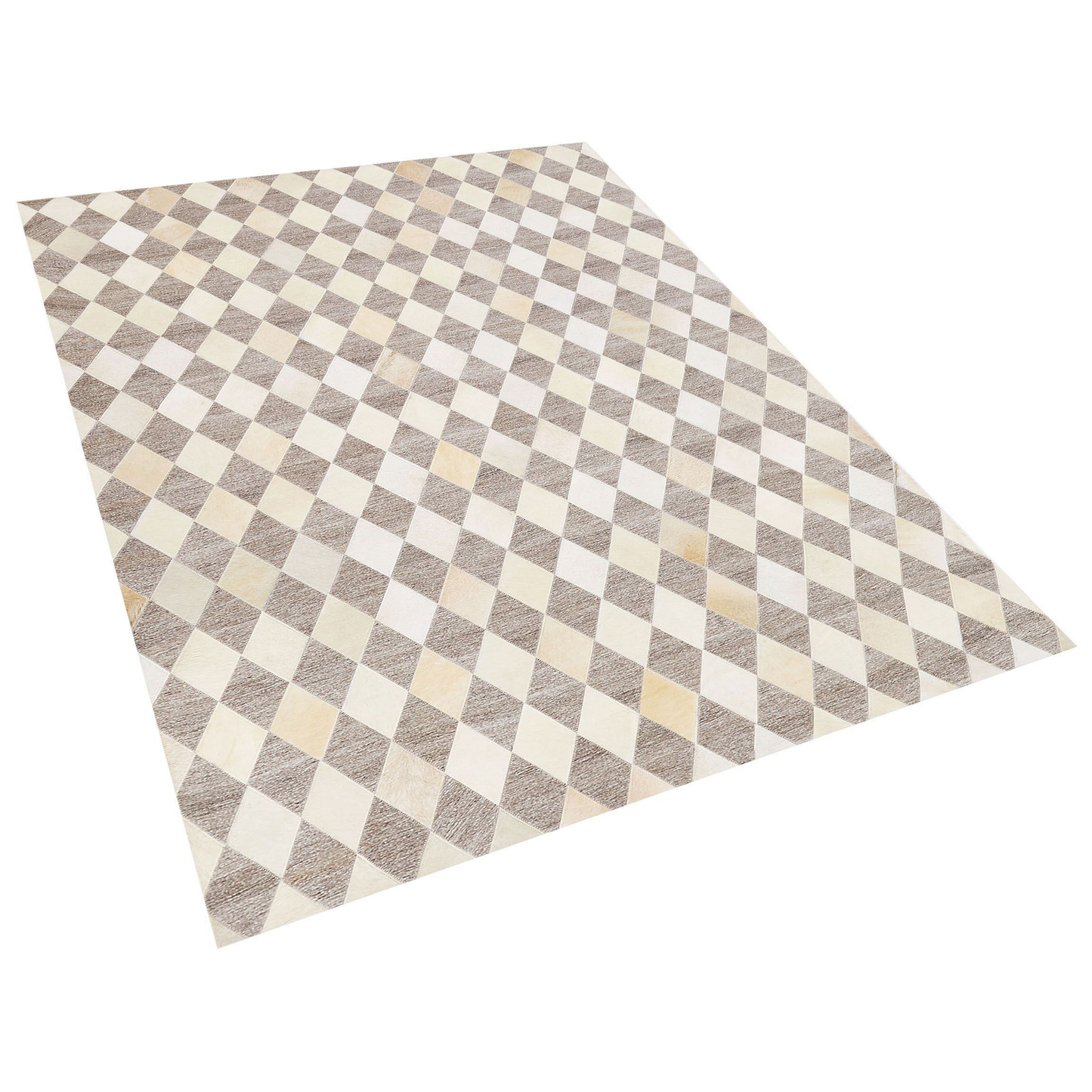 Teppich Kuhfell beige / braun 160 x 230 cm Patchwork Kurzflor SESLICE