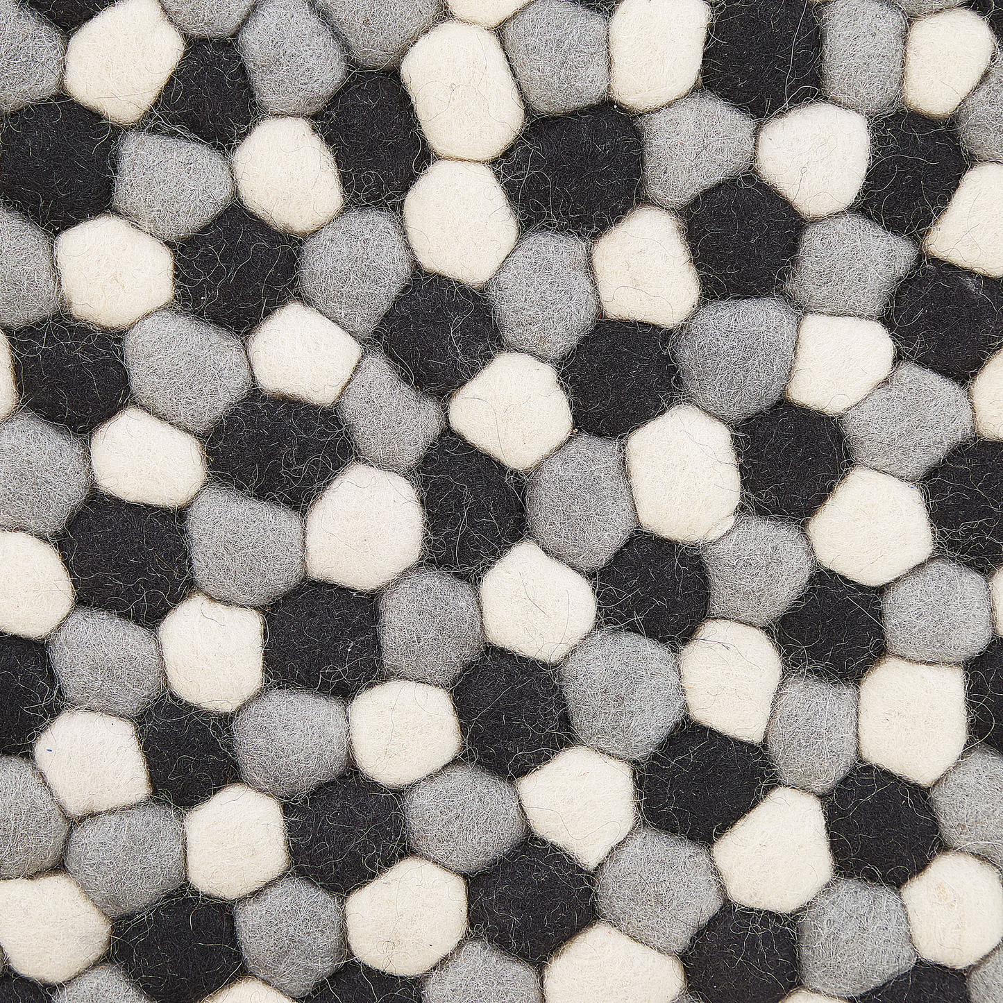 Filzkugelteppich Wolle mehrfarbig ø 140 cm abstarktes Muster Kurzflor PENEK