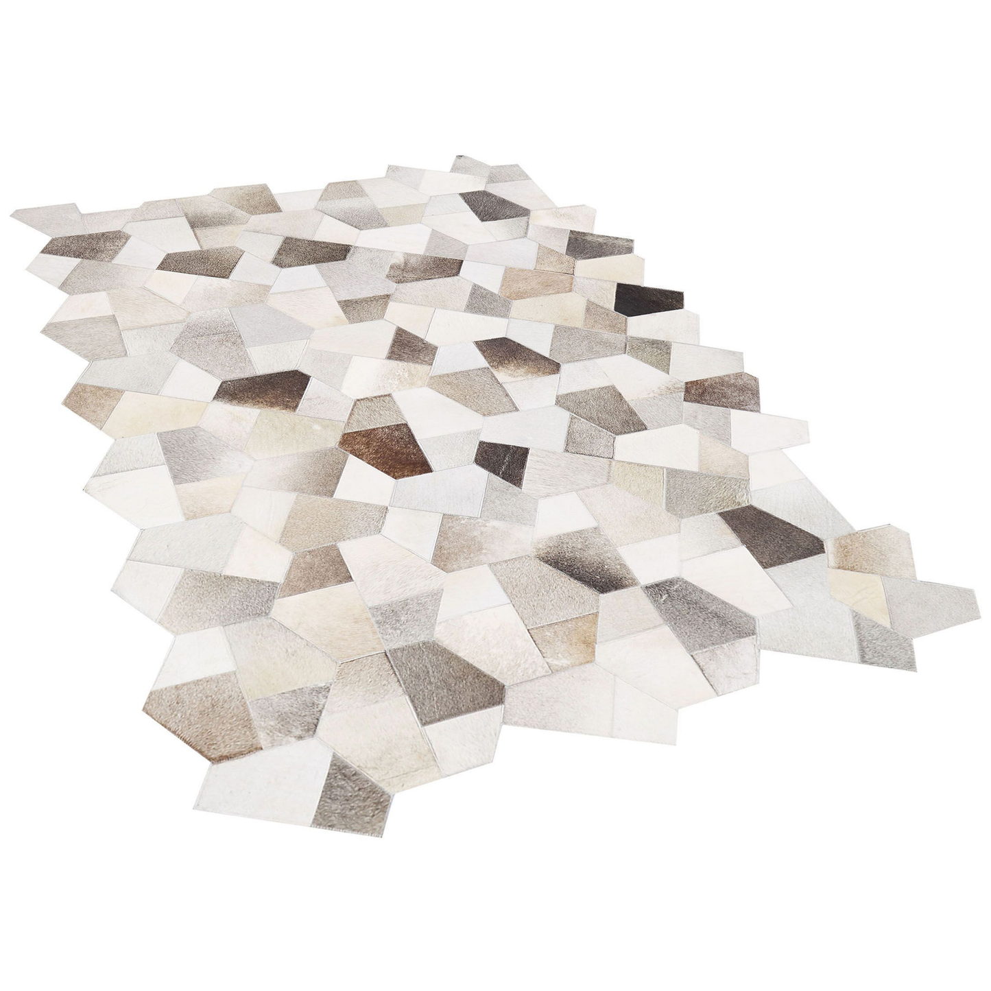 Teppich Kuhfell grau / beige 160 x 230 cm Patchwork Kurzflor VARTO