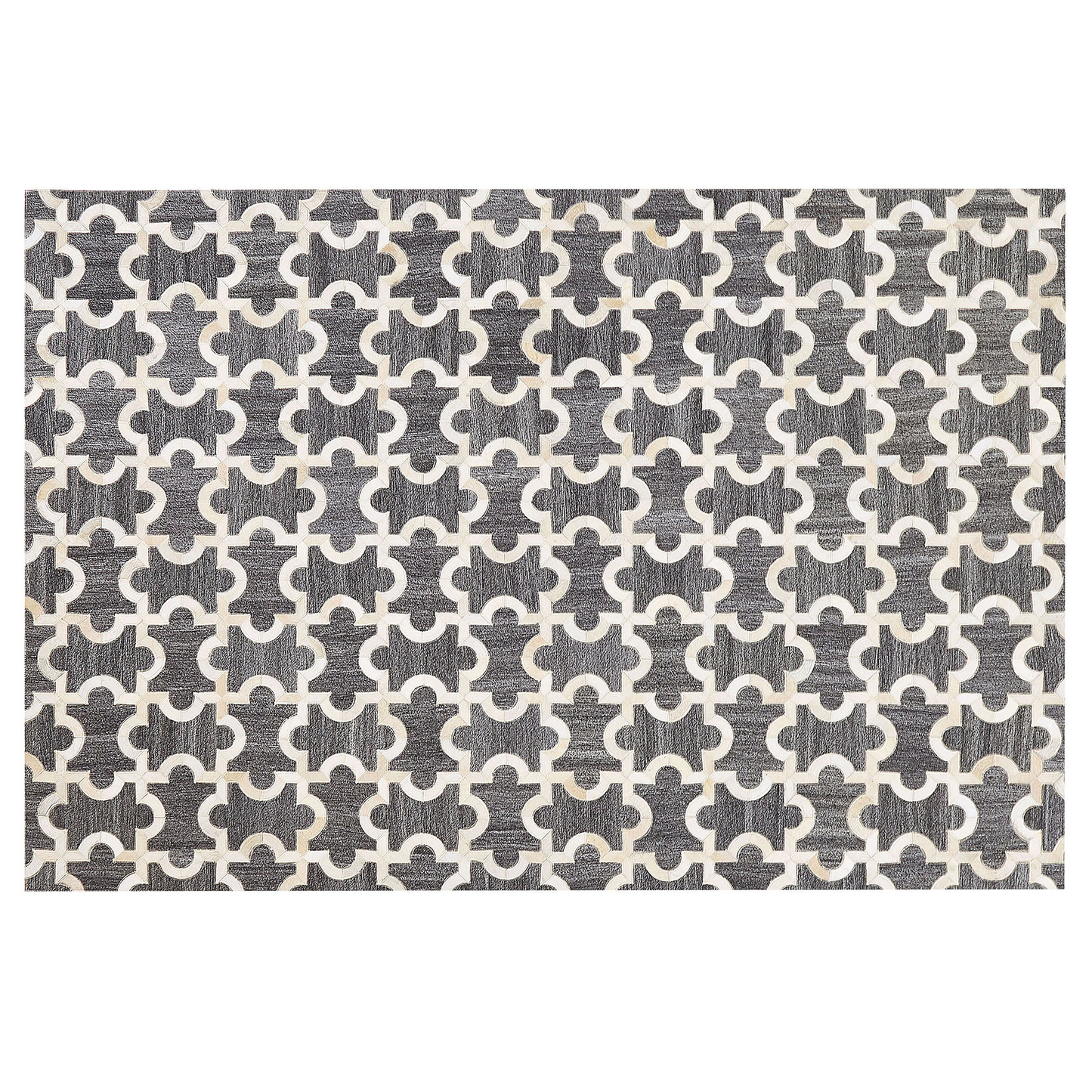 Teppich Kuhfell grau / beige 140 x 200 cm Patchwork Kurzflor YEDISU