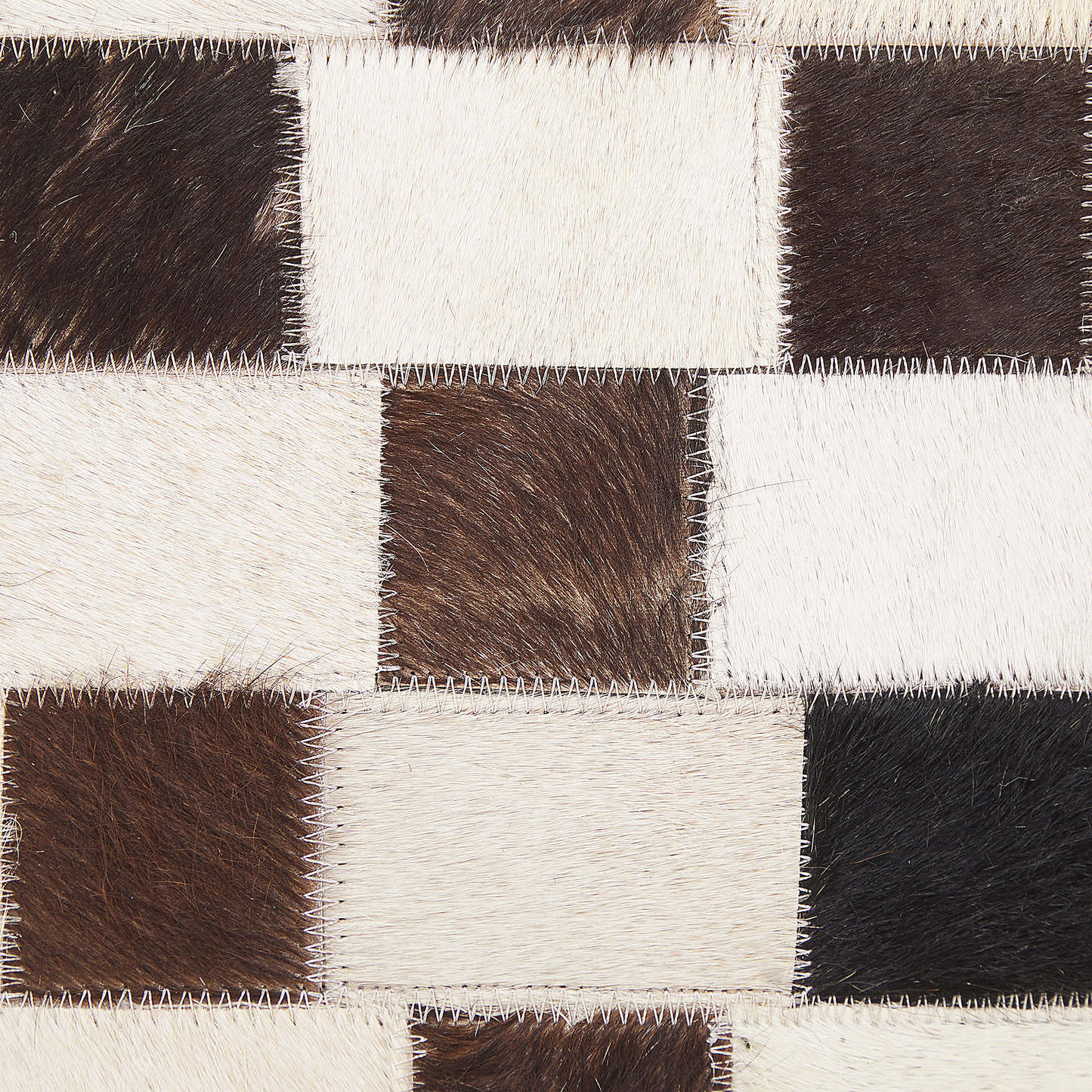 Teppich Kuhfell beige / braun 140 x 200 cm Patchwork Kurzflor KAYABEY