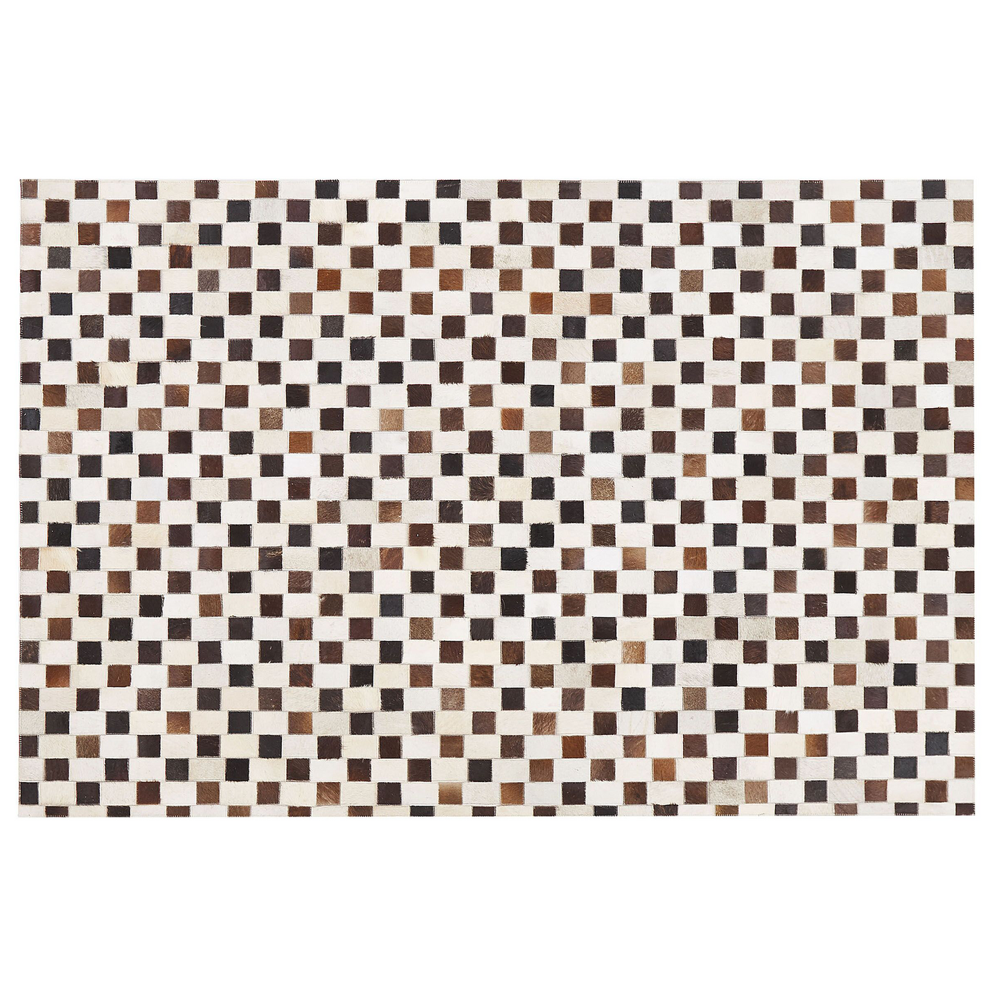 Teppich Kuhfell beige / braun 160 x 230 cm Patchwork Kurzflor KAYABEY