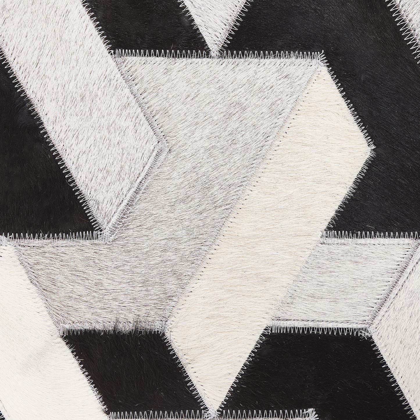 Teppich Kuhfell schwarz / grau 140 x 200 cm Patchwork Kurzflor NARMAN