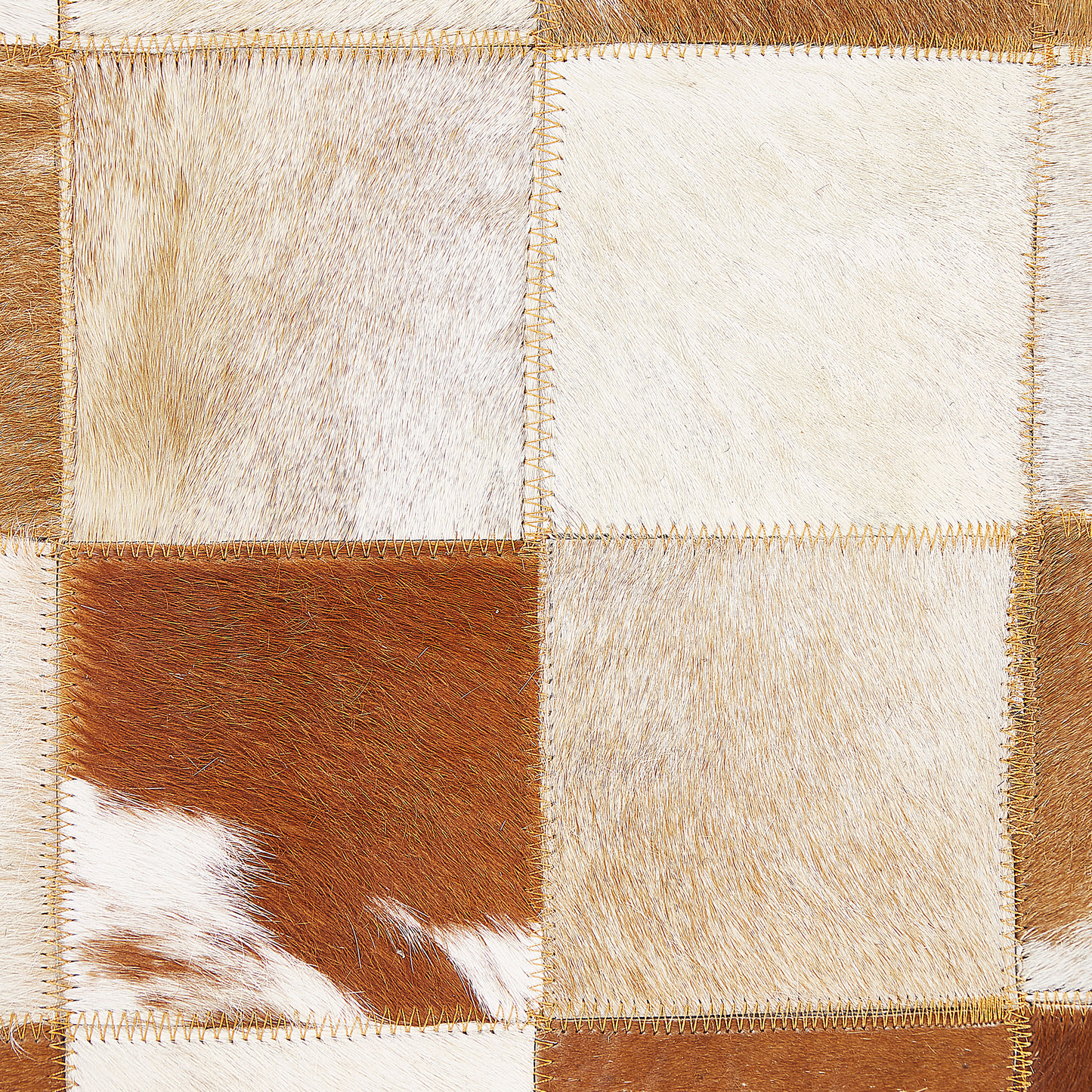 Teppich Kuhfell braun / weiss 160 x 230 cm Patchwork Kurzflor CAMILI