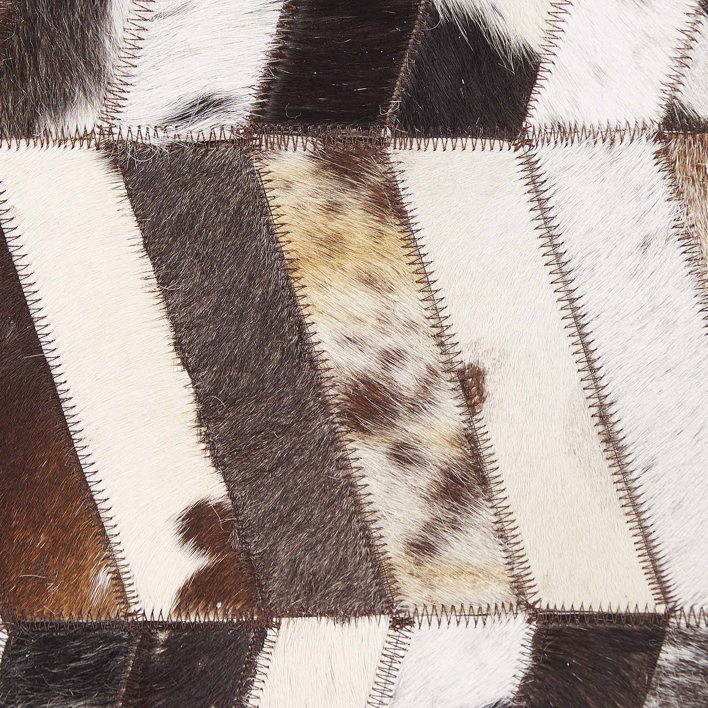 Teppich Kuhfell braun / weiss 140 x 200 cm Patchwork Kurzflor AKYELE