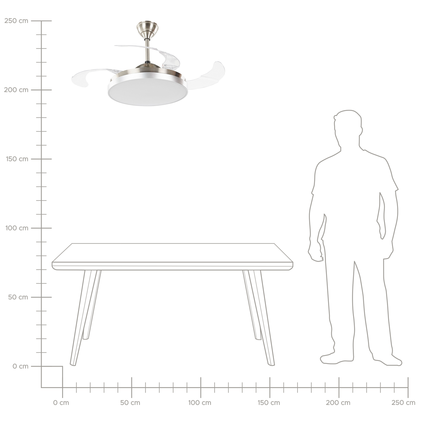 Deckenventilator mit Licht IBAR mit Fernbedienung Transparent