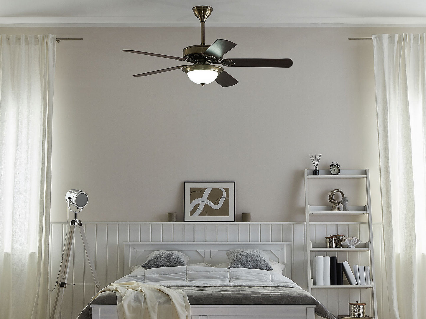 Deckenventilator mit Licht BEGEJ mit Fernbedienung Dunkelbraun