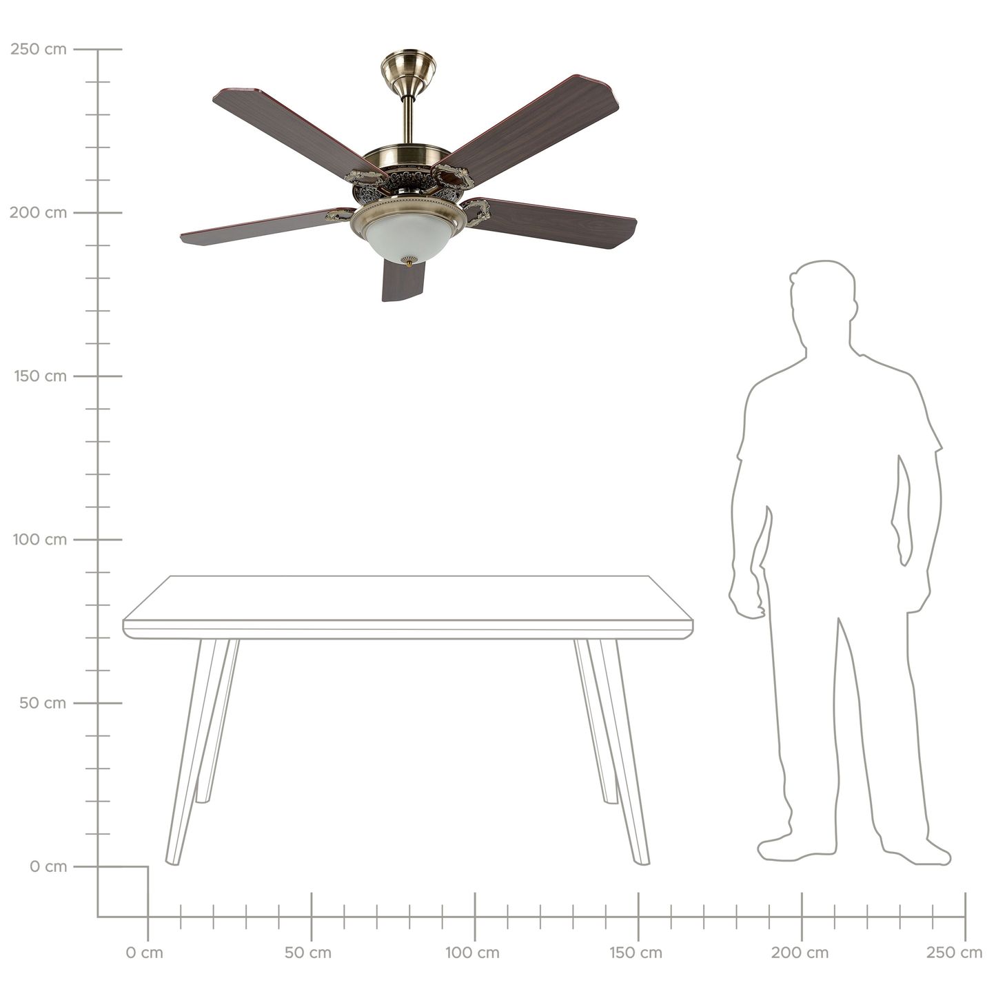 Deckenventilator mit Licht BEGEJ mit Fernbedienung Dunkelbraun