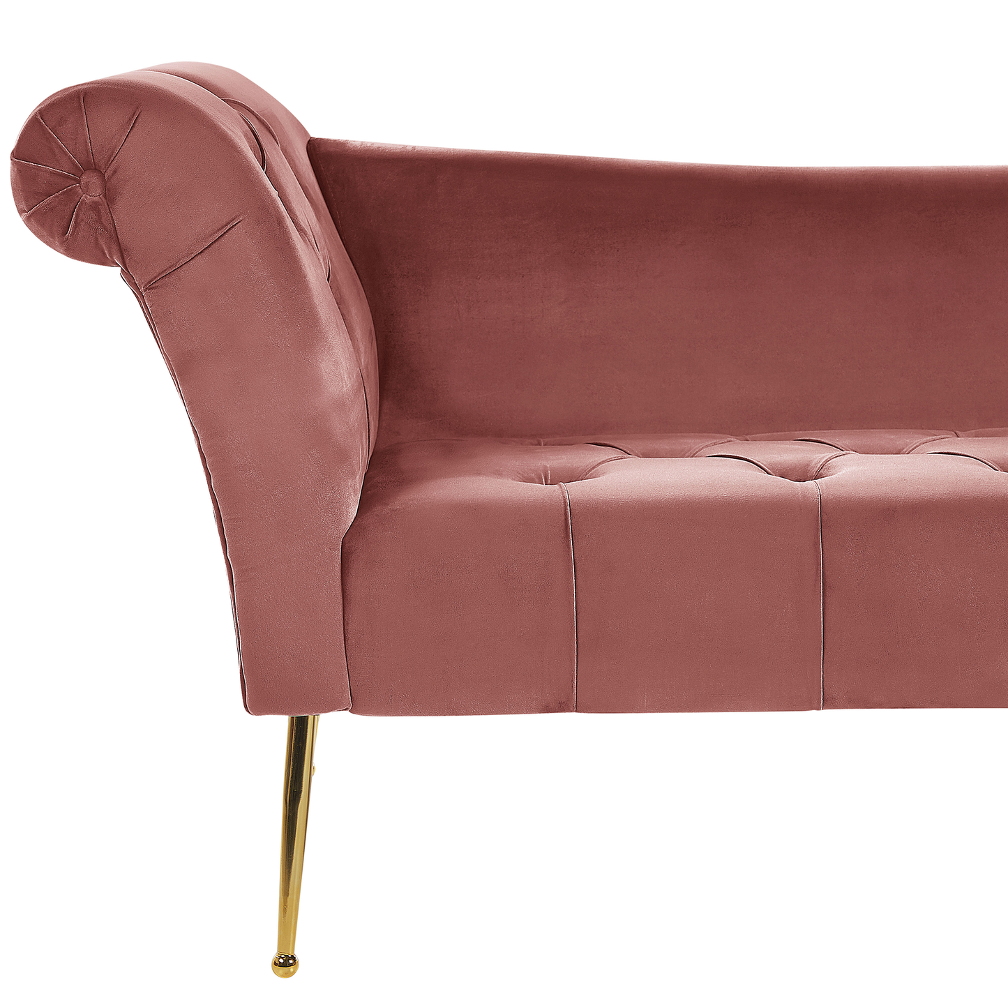 Chaiselongue Samtstoff rosa / gold NANTILLY