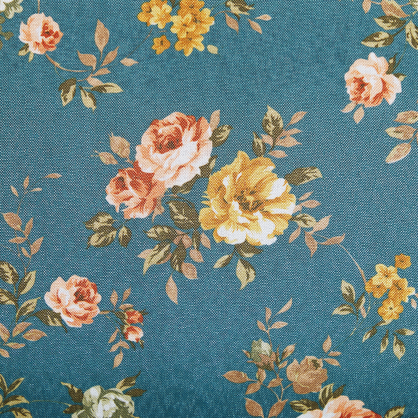 Chaiselongue Stoff seeblau / gold Blumenmuster NANTILLY