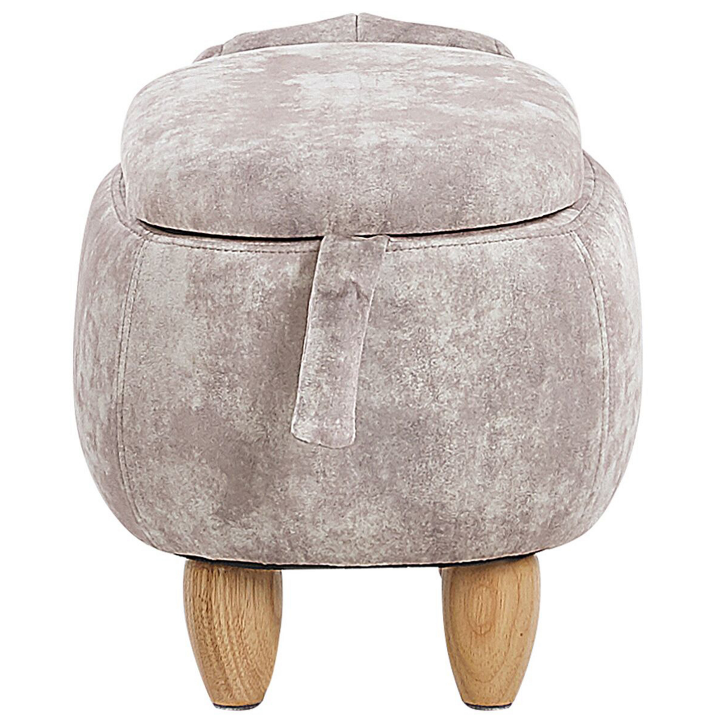 Tierhocker mit Stauraum Samtstoff beige Hundeform DOGGY