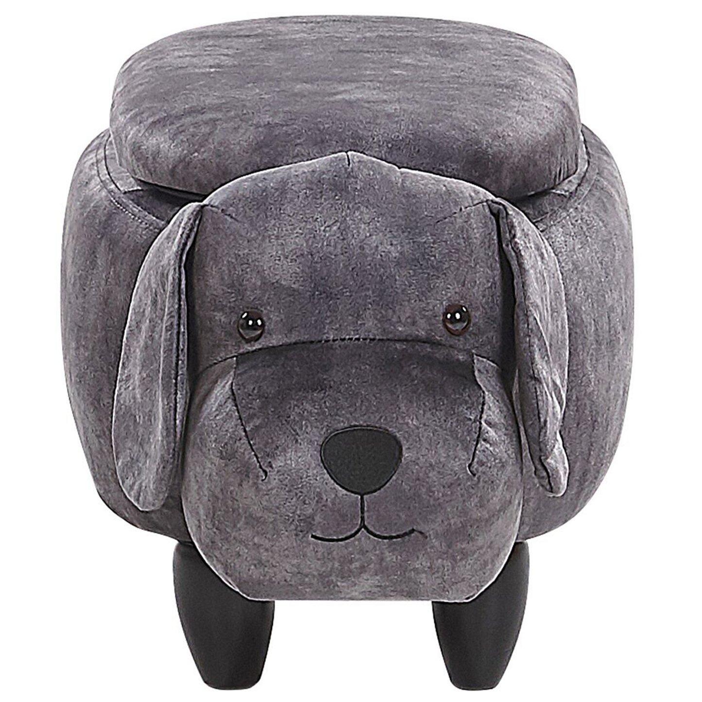 Hocker Samtstoff mit Stauraum dunkelgrau DOGGY