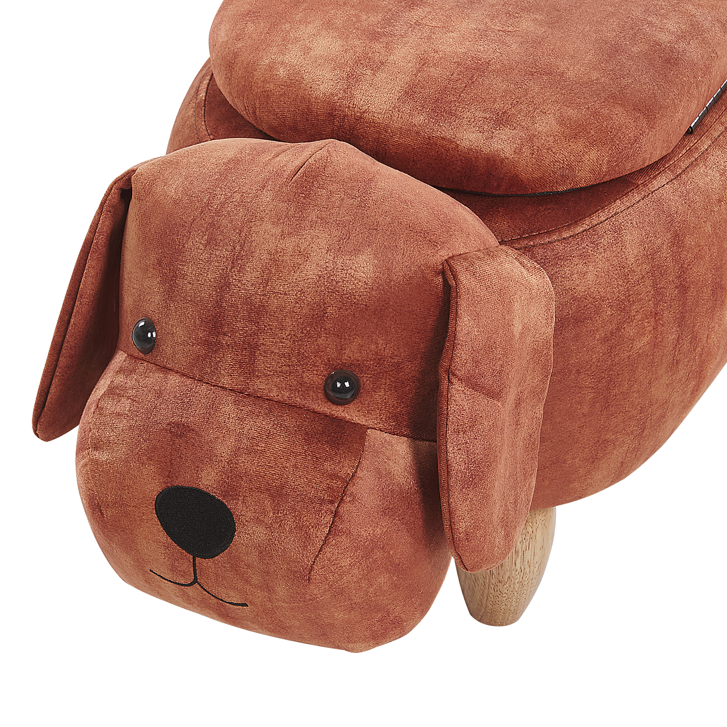 Hocker Samtstoff mit Stauraum goldbraun DOGGY