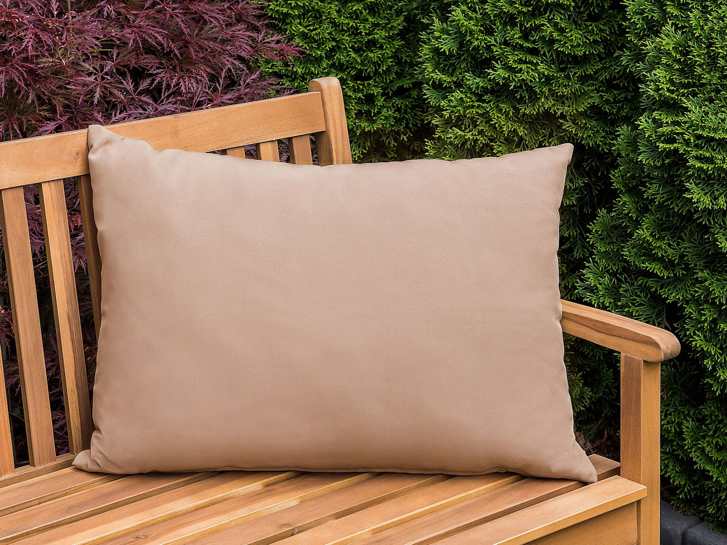 Gartenkissen 2er Set ALMYROS Ohne Muster 50 x 70 cm Sandbeige