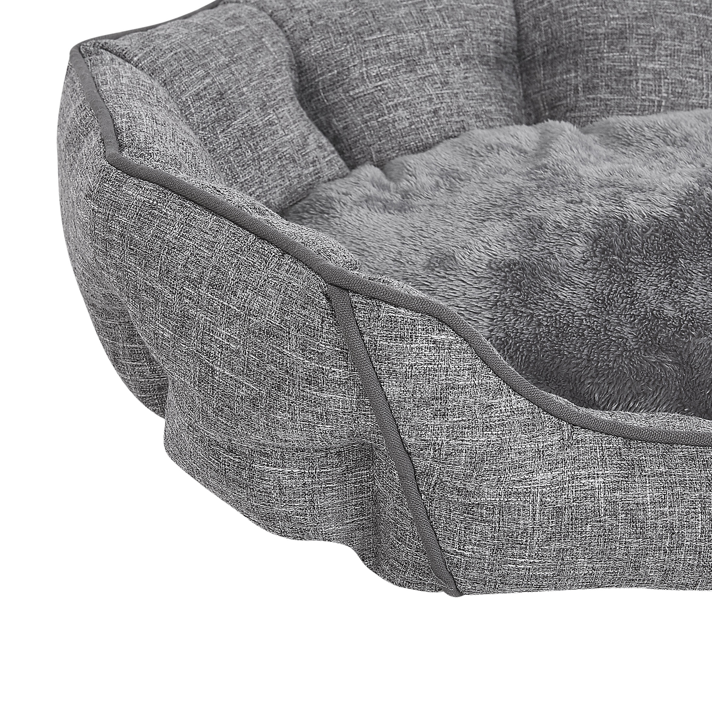Tierbett CANDIR Leinen Grau