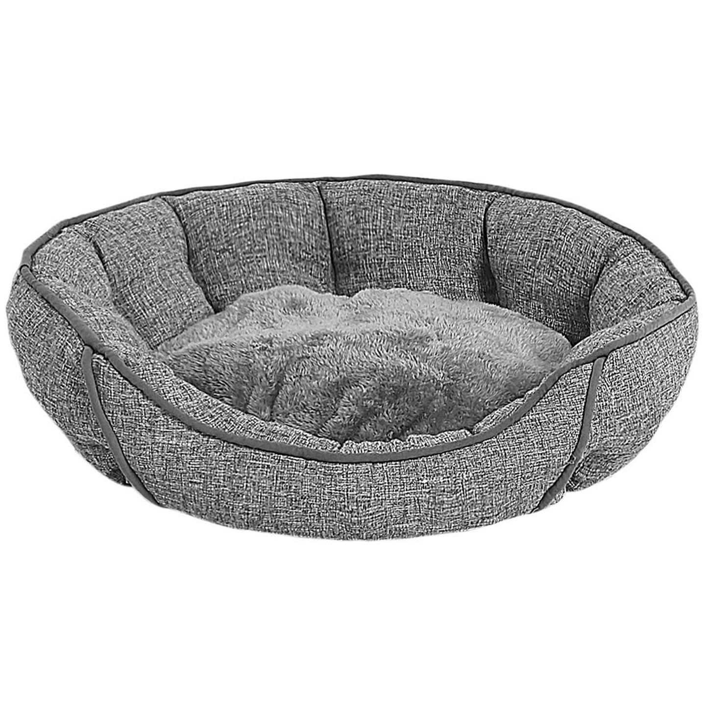Tierbett CANDIR Leinen Grau