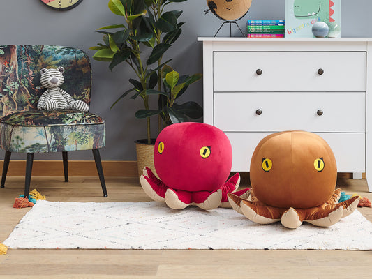 Tierhocker Samtstoff braun Oktopus-Form ⌀ 55 cm OCTOPUS