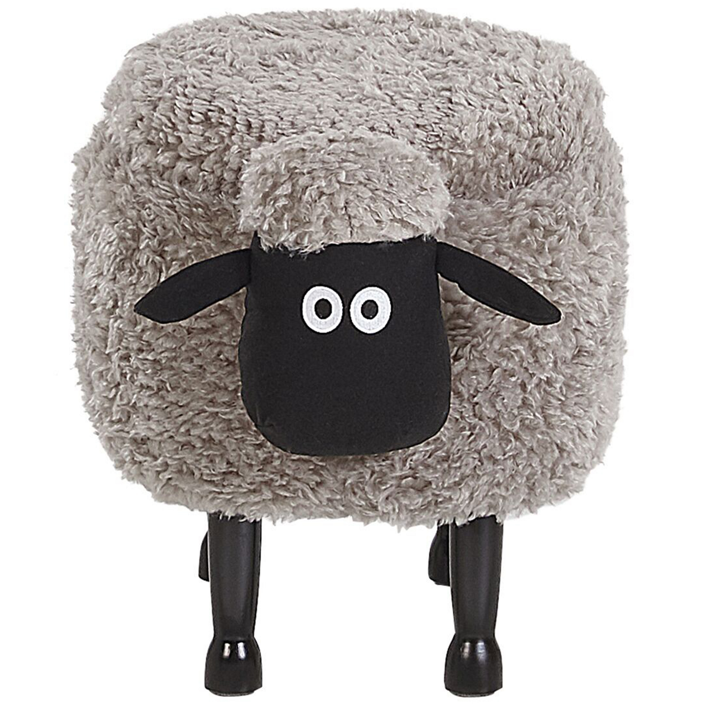 Tierhocker mit Stauraum Felloptik grau Schafform SHEEP