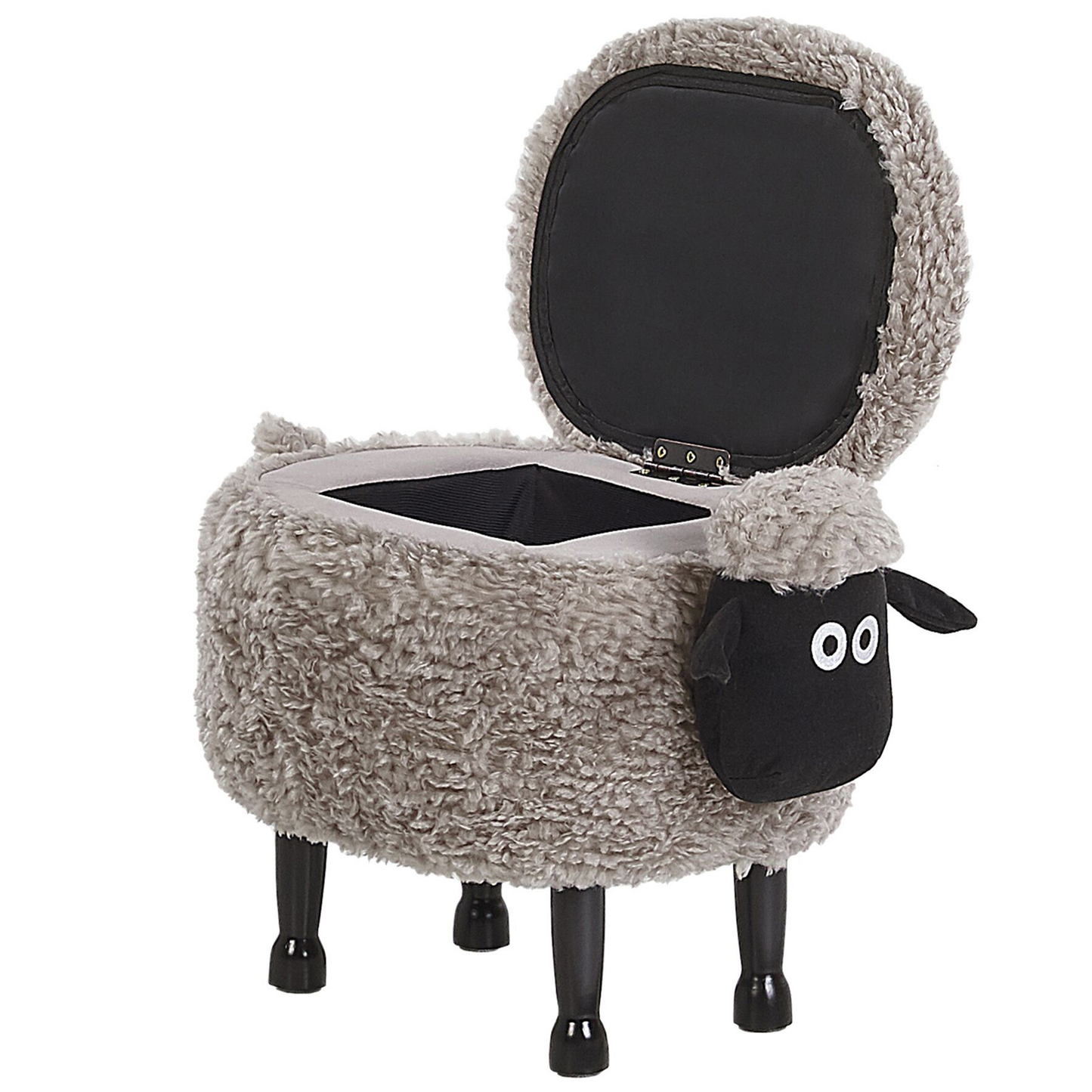 Tierhocker mit Stauraum Felloptik grau Schafform SHEEP