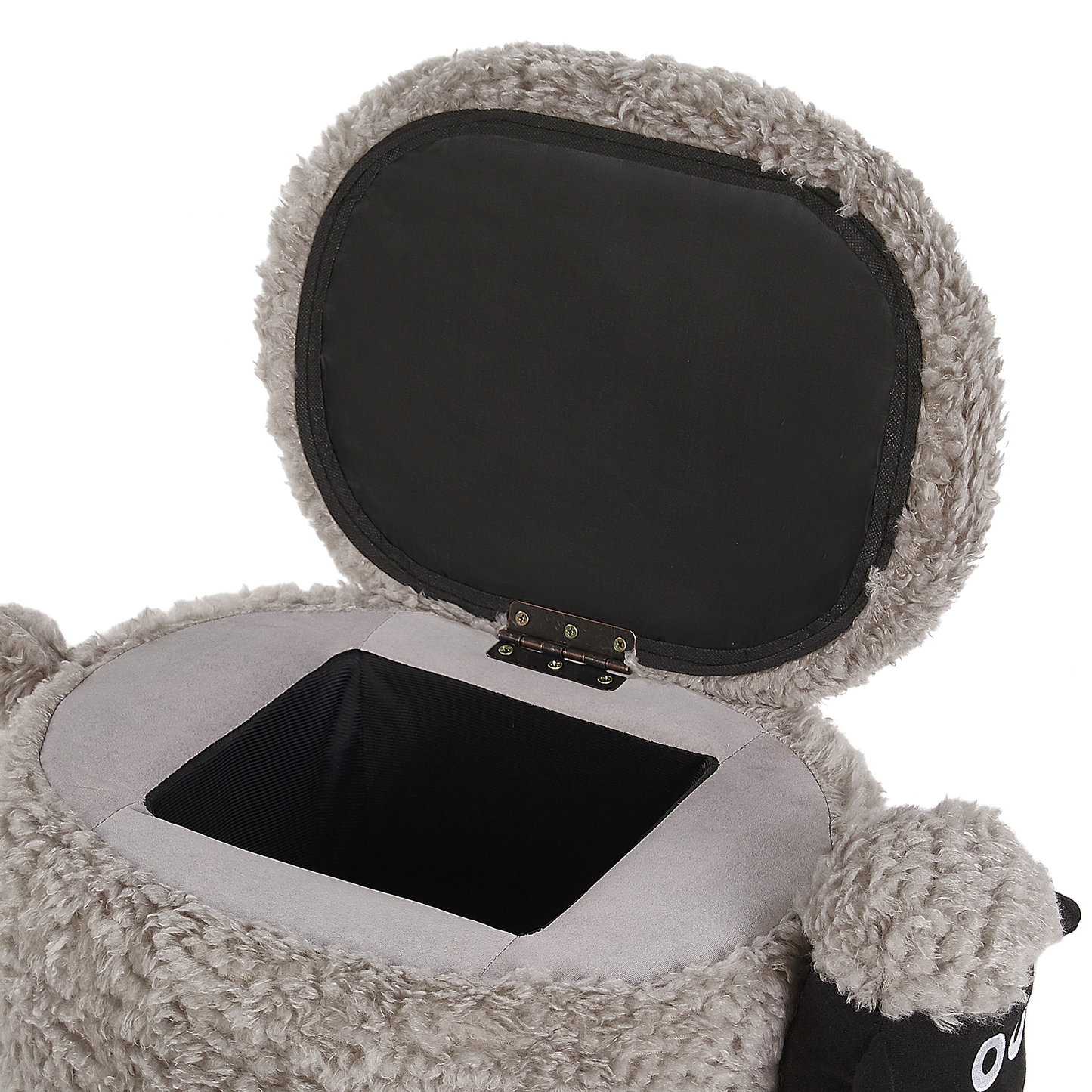 Tierhocker mit Stauraum Felloptik grau Schafform SHEEP
